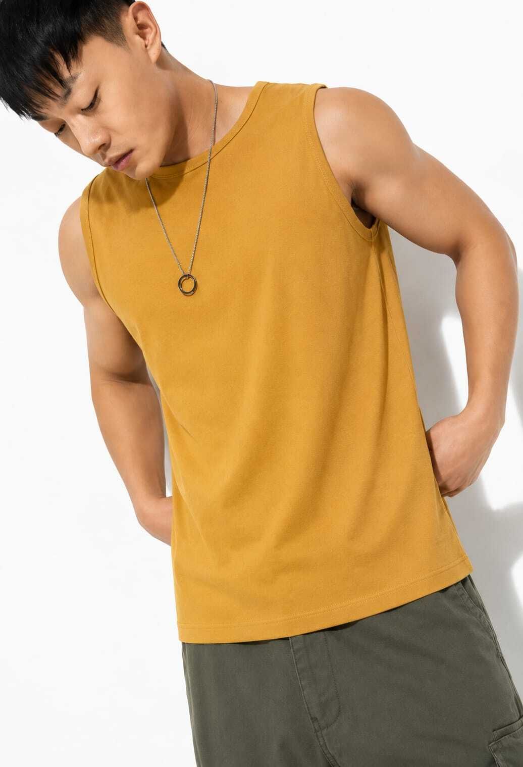 bqtlook Solid Polyester Sando Men Vest-picture-11