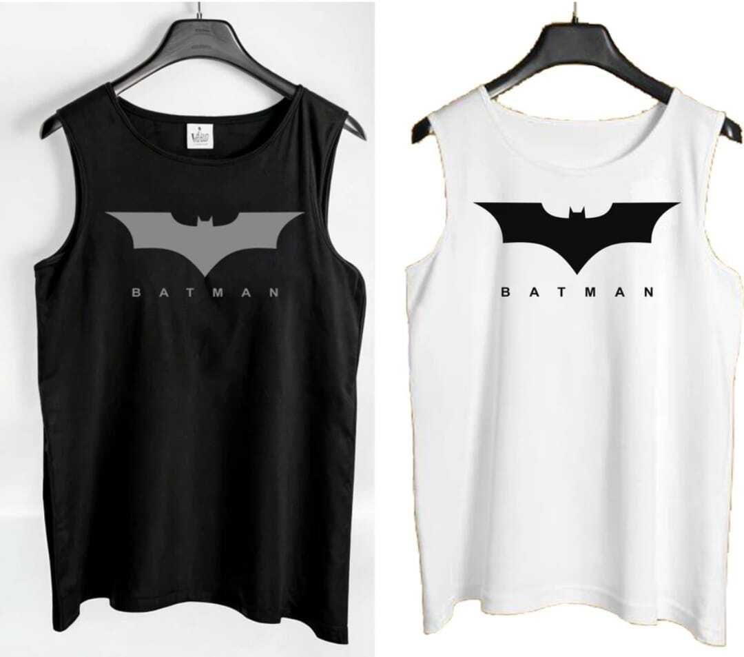 ednit enterprises Pack of 2 Men's Black and White Batman Printed Vest / Ganji / sando Men Vest-picture-14