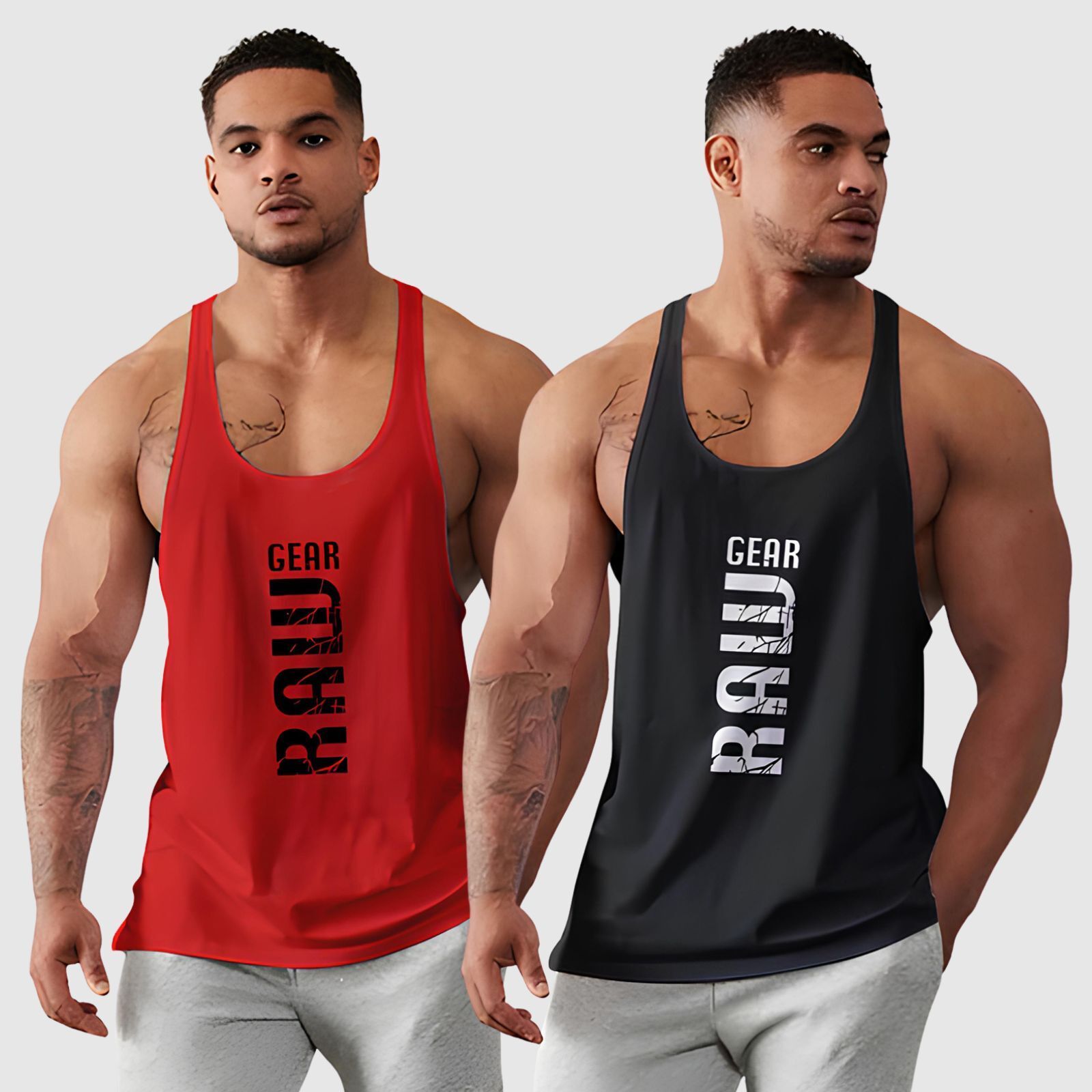 bab Pack of 2 Gear Raw Printed Polyester Men Vest-picture-17