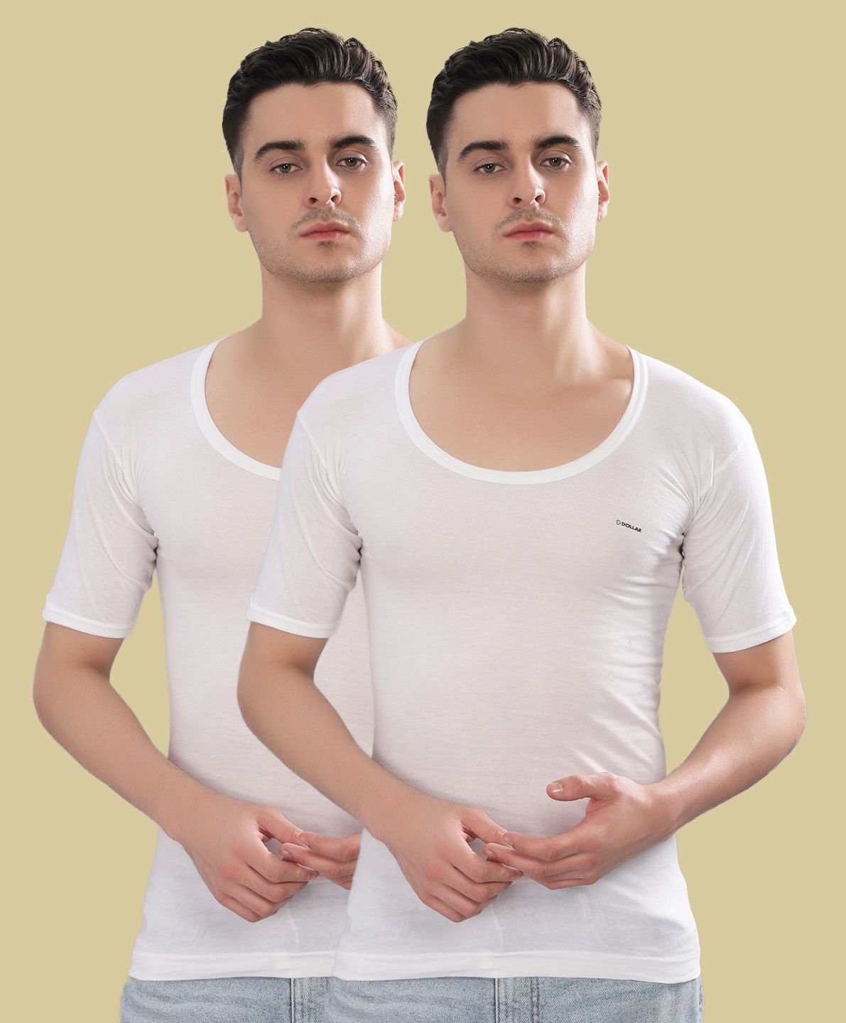 dollar bigboss Pack of 2 Combed Cotton Shrinkless Men Vest-picture-25