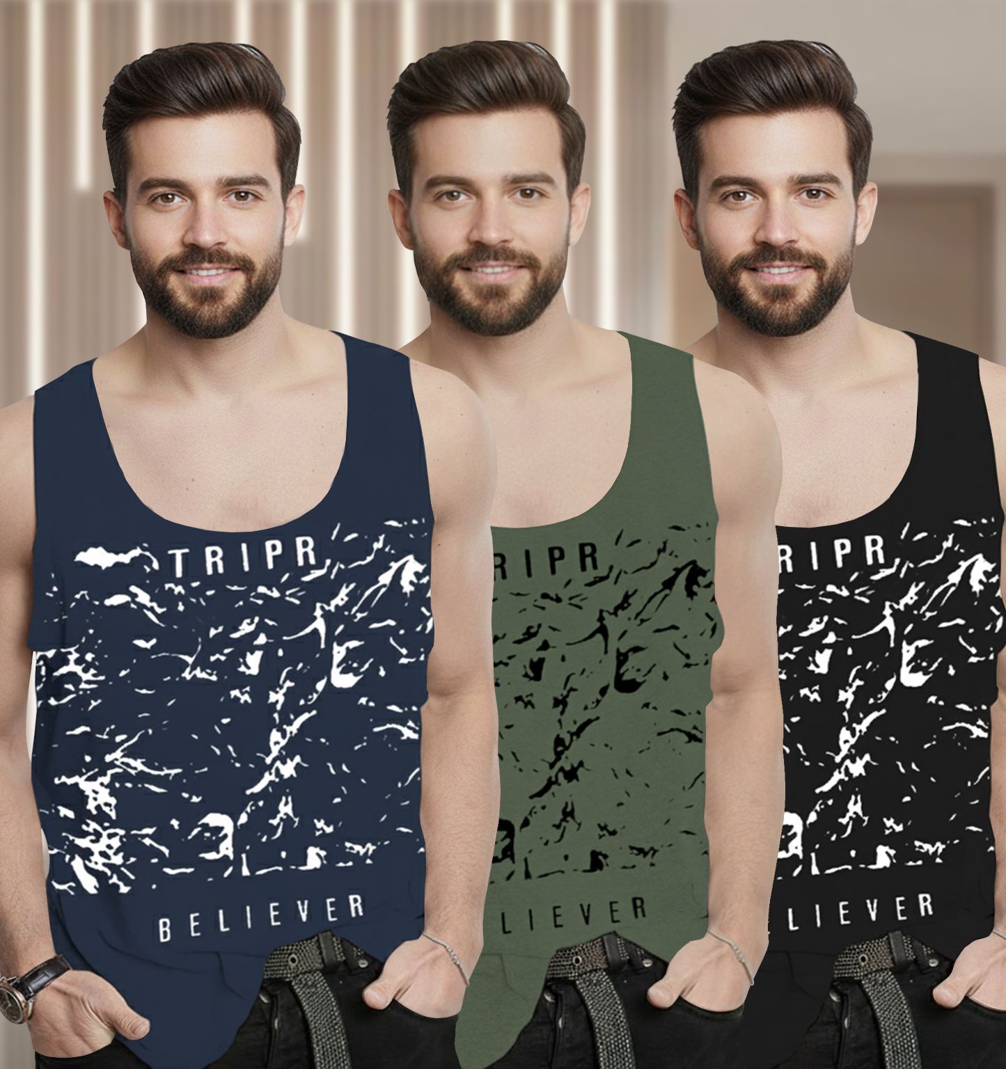 tripr Pack of 3 Men Vest-picture-14