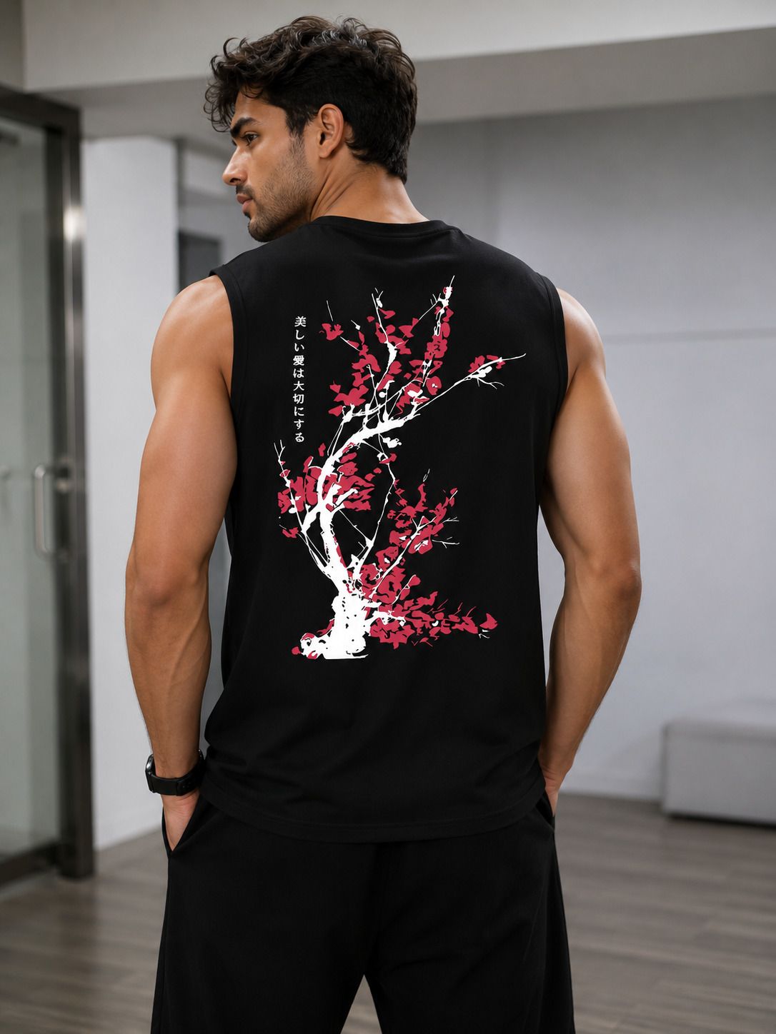 t-hustler Men's Cotton Gym Vest | Printed Sleeveless Tank Top | Regular Fit Men Vest-picture-19