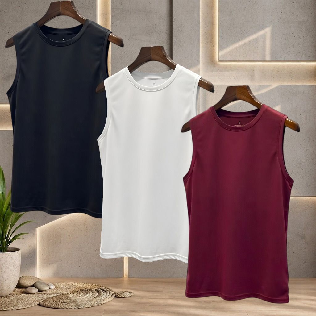 moddrem Pack of 3 Men Polycotton Set Of 03 Vest Men Vest-picture-43