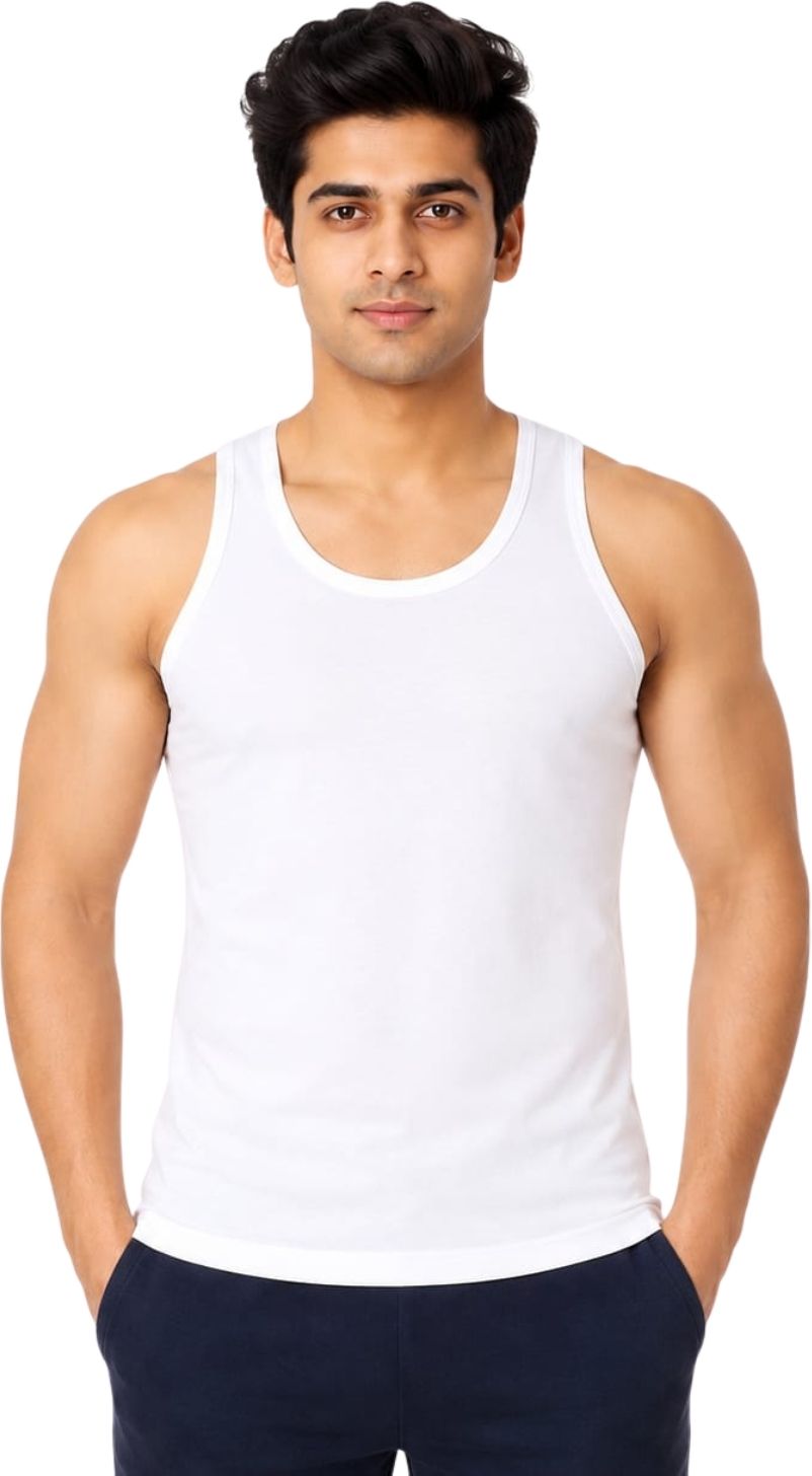 gudbun fashion 100% Cotton Anti-Bacterial Neck Shape Soft Men’s Inner Baniyan Vest Code-26 Men Vest-picture-40