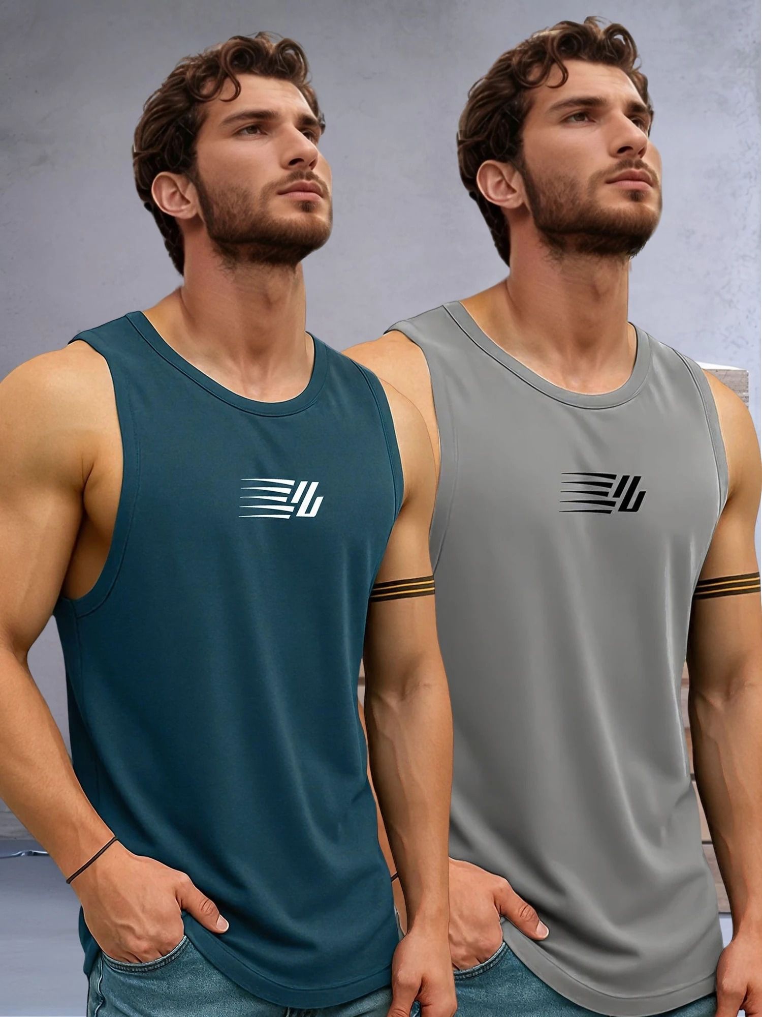 jump cuts Pack of 2 Gym Vest Men Vest-picture-36