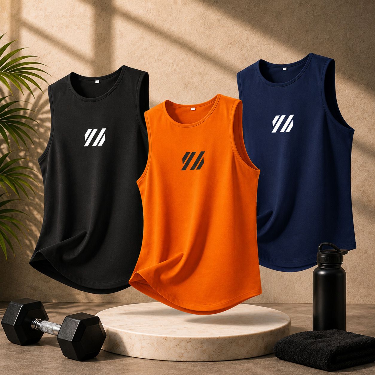 Pack of 3 Muscle Fit Fitness Vest Men Vest-image-12