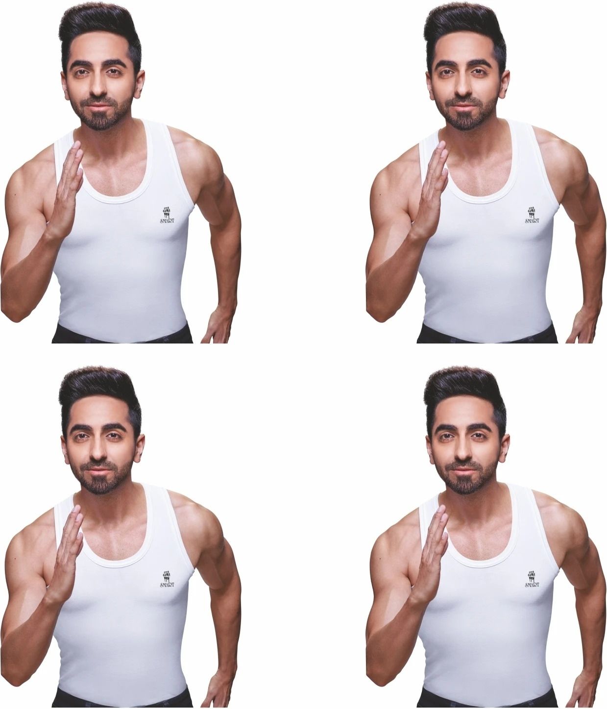 Pack of 4 Ranjit Smart Men's White Round Neck Sleeveless Cotton Vest (White, M) Men Vest-image-2