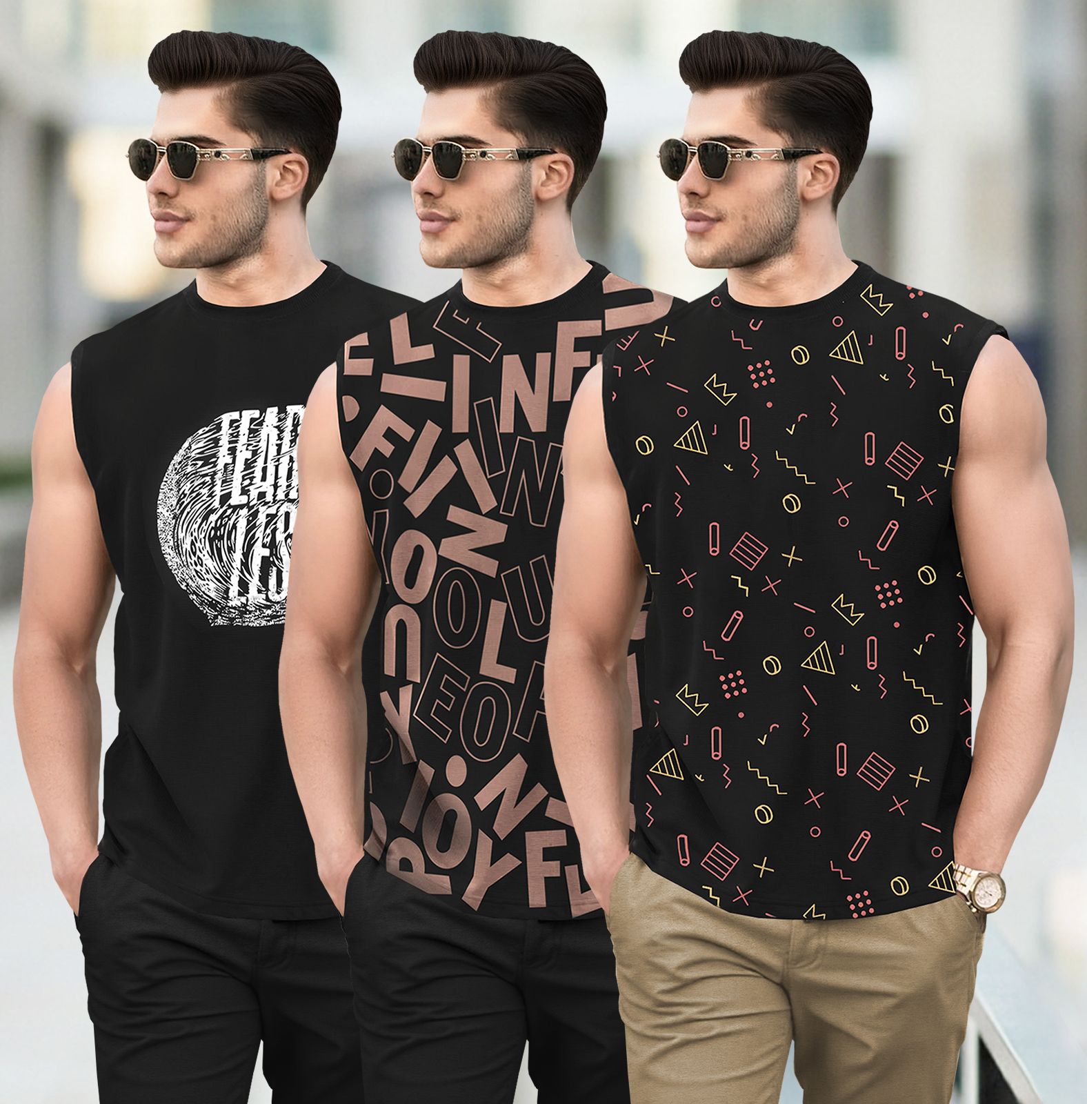tripr Pack of 3 Men Vest-picture-14