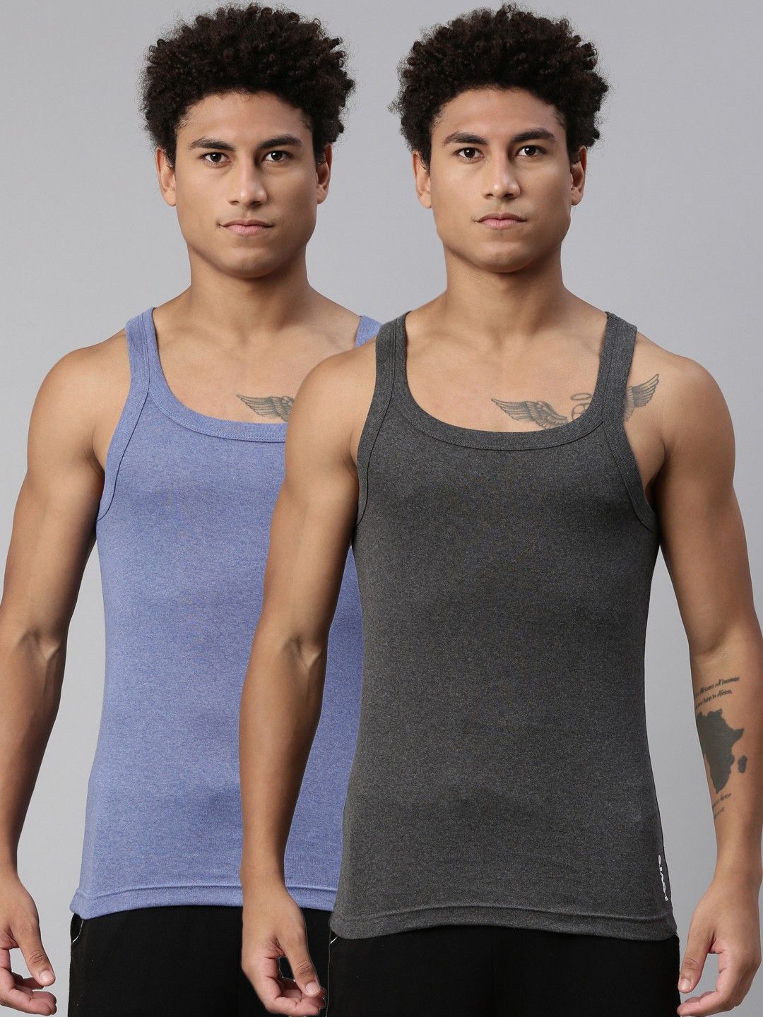 Pack of 2 Side Branding, Tag Free Comfort & Smartskin Technology Style# 015 Sports Men Vest-image-11