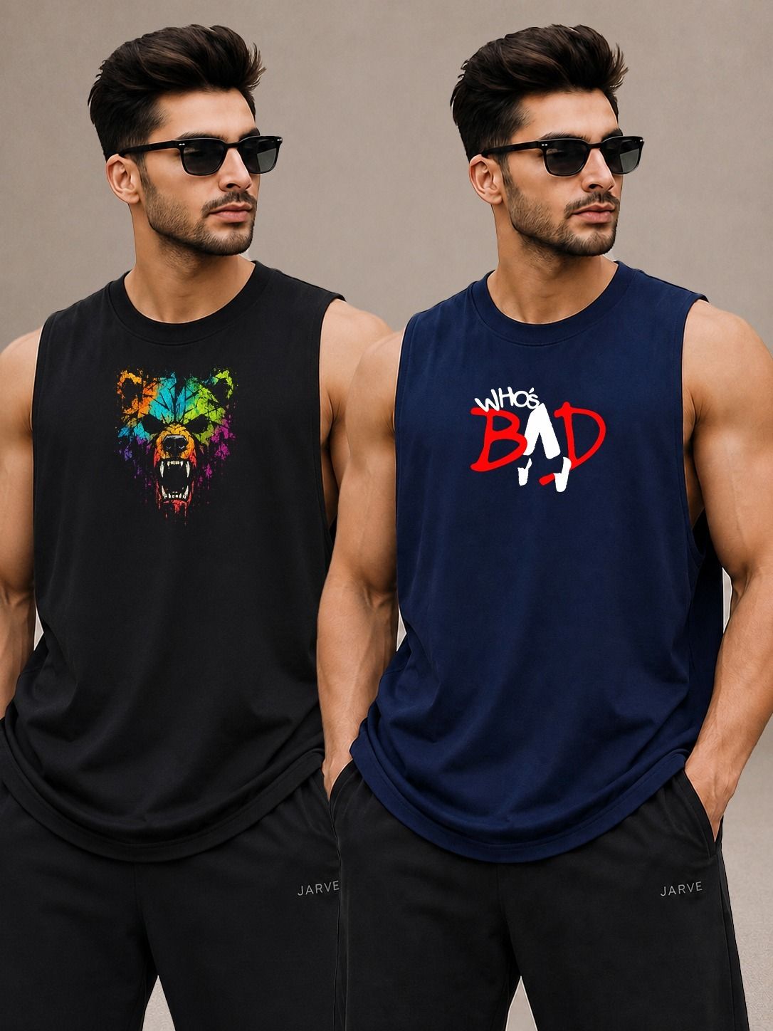 Men's Printed Comfort Fit Sleeveless Gym Vest Men Vest-image-44