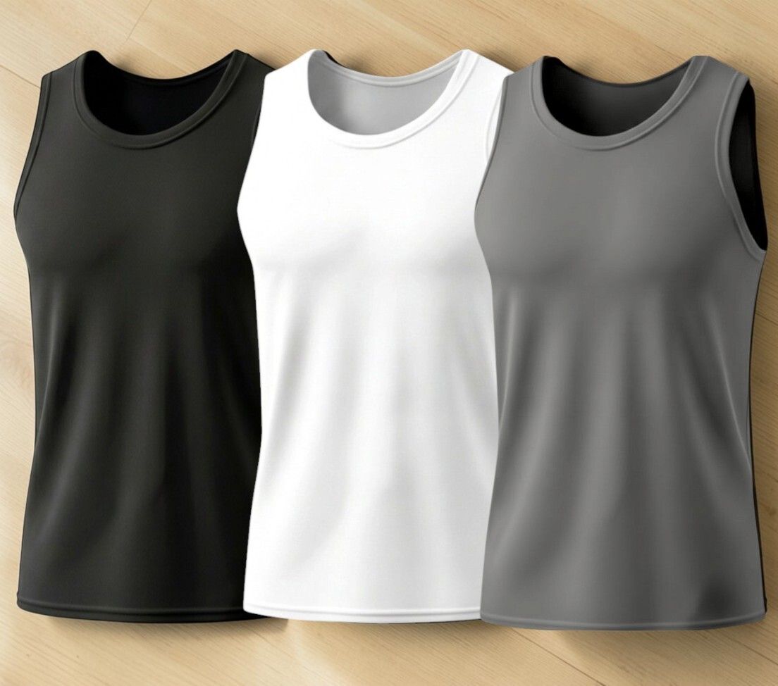 Pack of 3 Adixus Solid Print Combo Polyster Sando For Men Men Vest-image-12