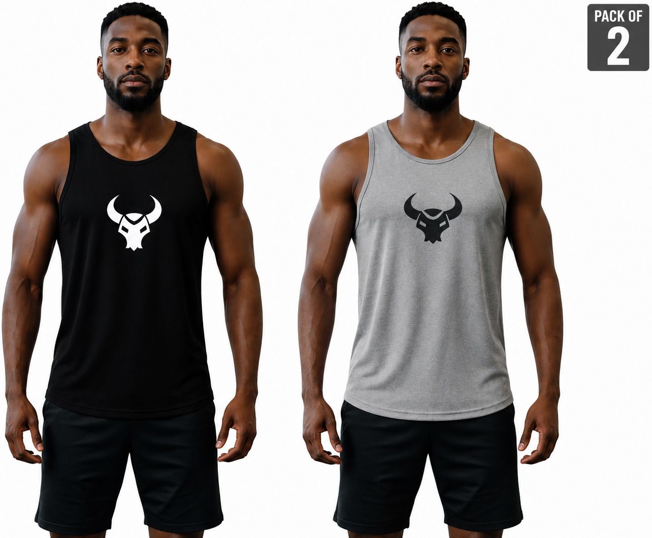 fitravon Pack of 2 Pack2 Men's Dry Fit Gym Vest Sleeveless Sando |Polyester Workout Vest for Men| Men Vest-picture-13