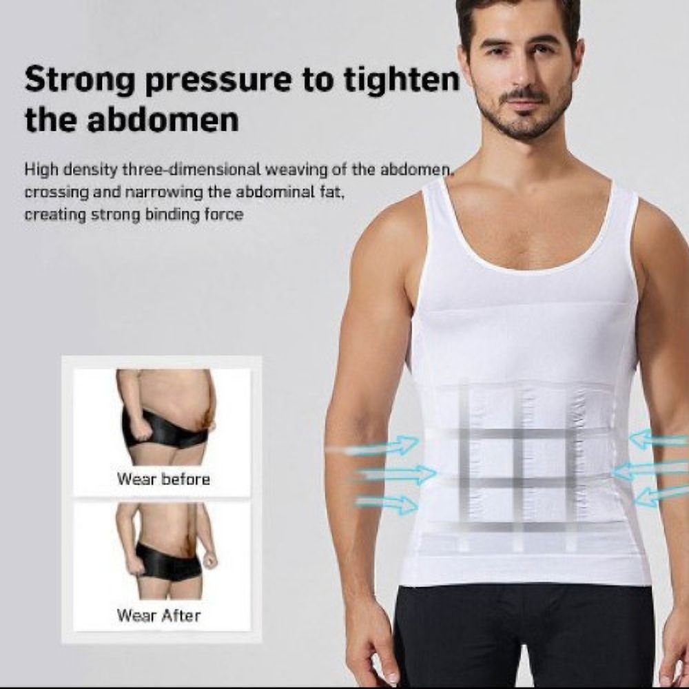 amrio Slim 'N Lift Slimming Tummy Tucker Body Shaper White Vest Men Shapewear Men Vest-picture-35