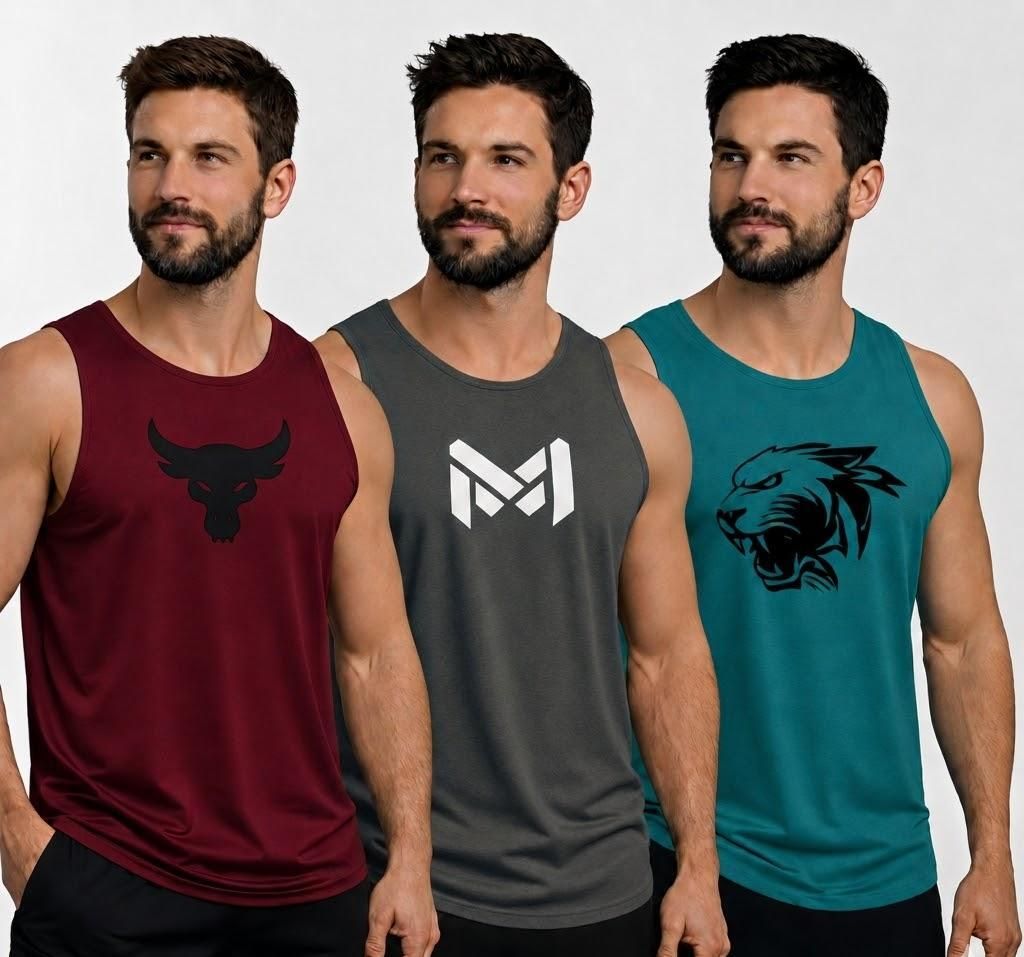 gymwear Pack of 3 Men Vest-picture-45