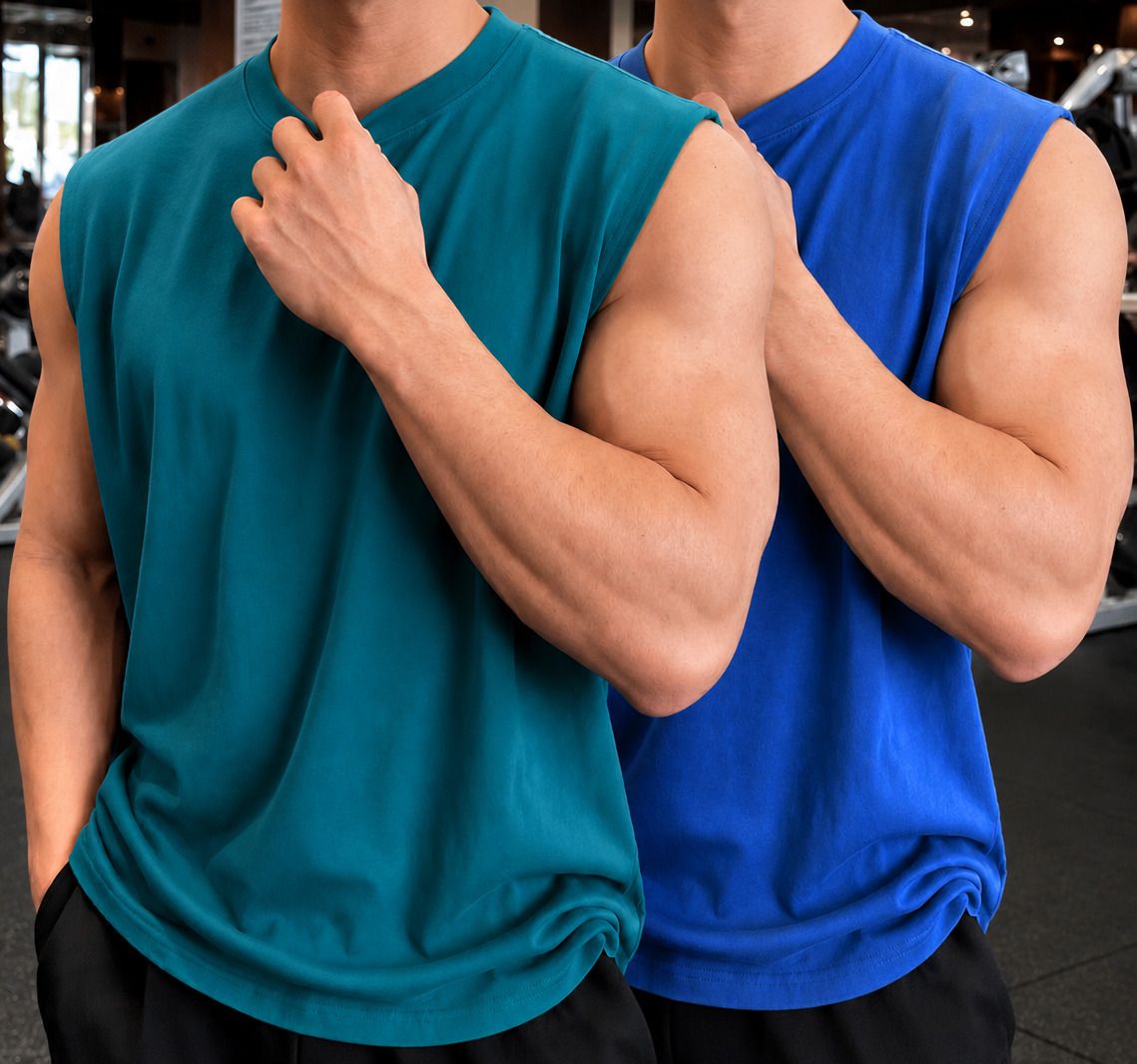 tb blue Pack of 2 Men Vest-picture-14