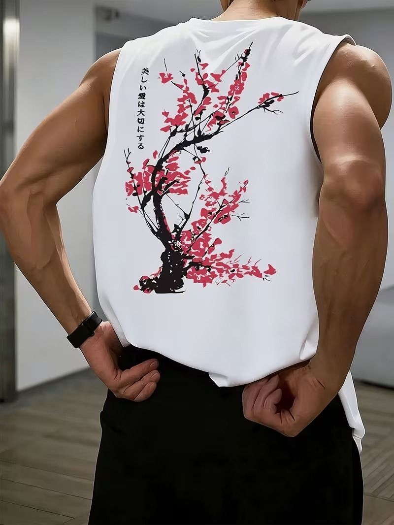 t-hustler Men's Cotton Gym Vest | Printed Sleeveless Tank Top | Regular Fit Men Vest-picture-29