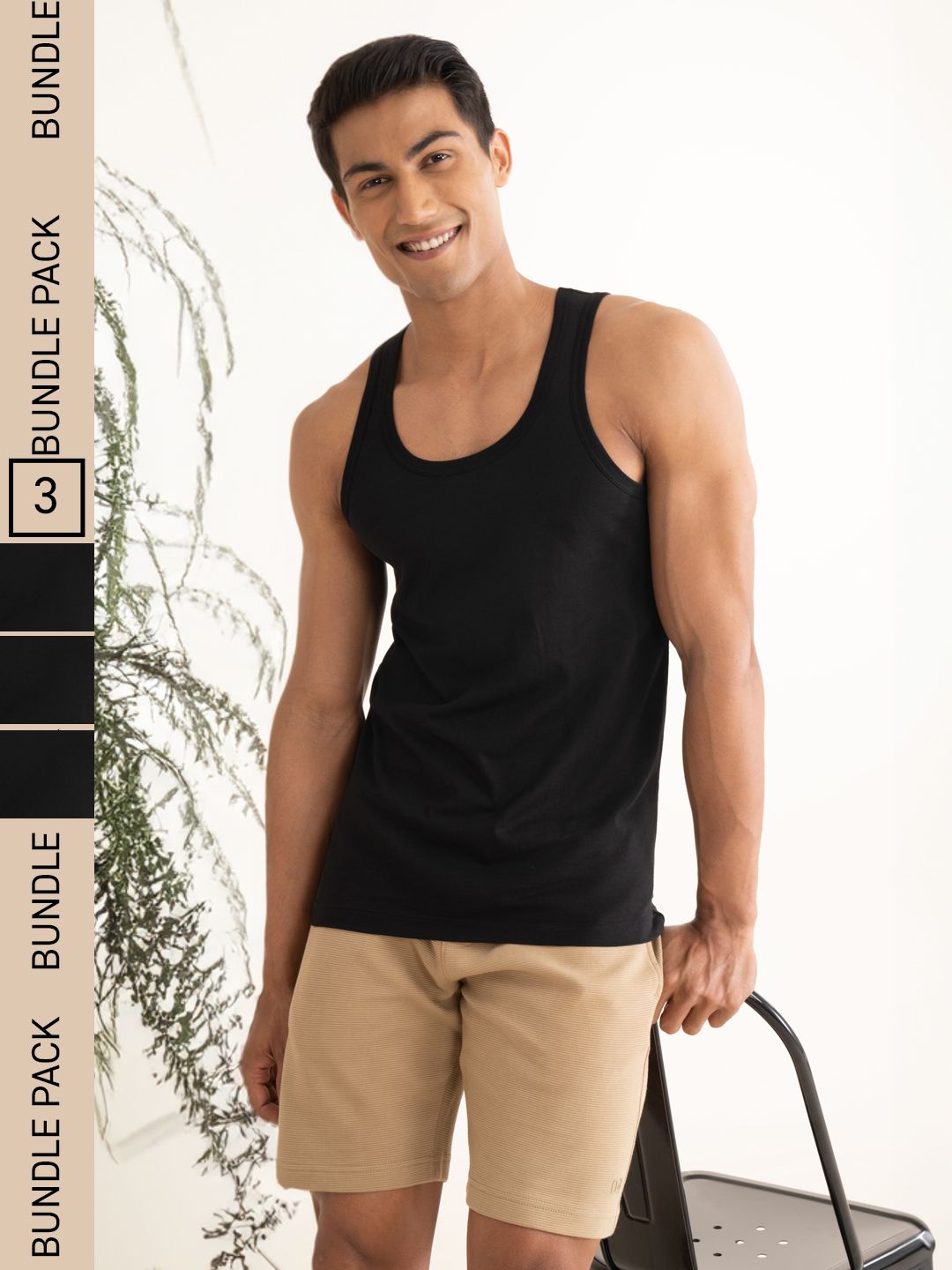 damensch Pack of 3 Cotton Anti-Bacterial Round Neck Men Vest-picture-14