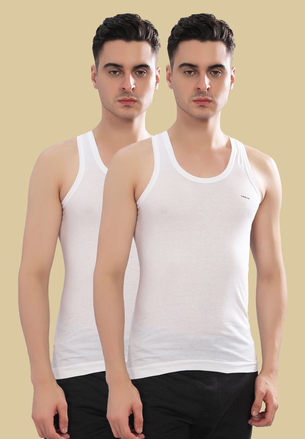 dollar bigboss Pack of 2 Fine RN Combed Cotton Shrinkless Men Vest-picture-35