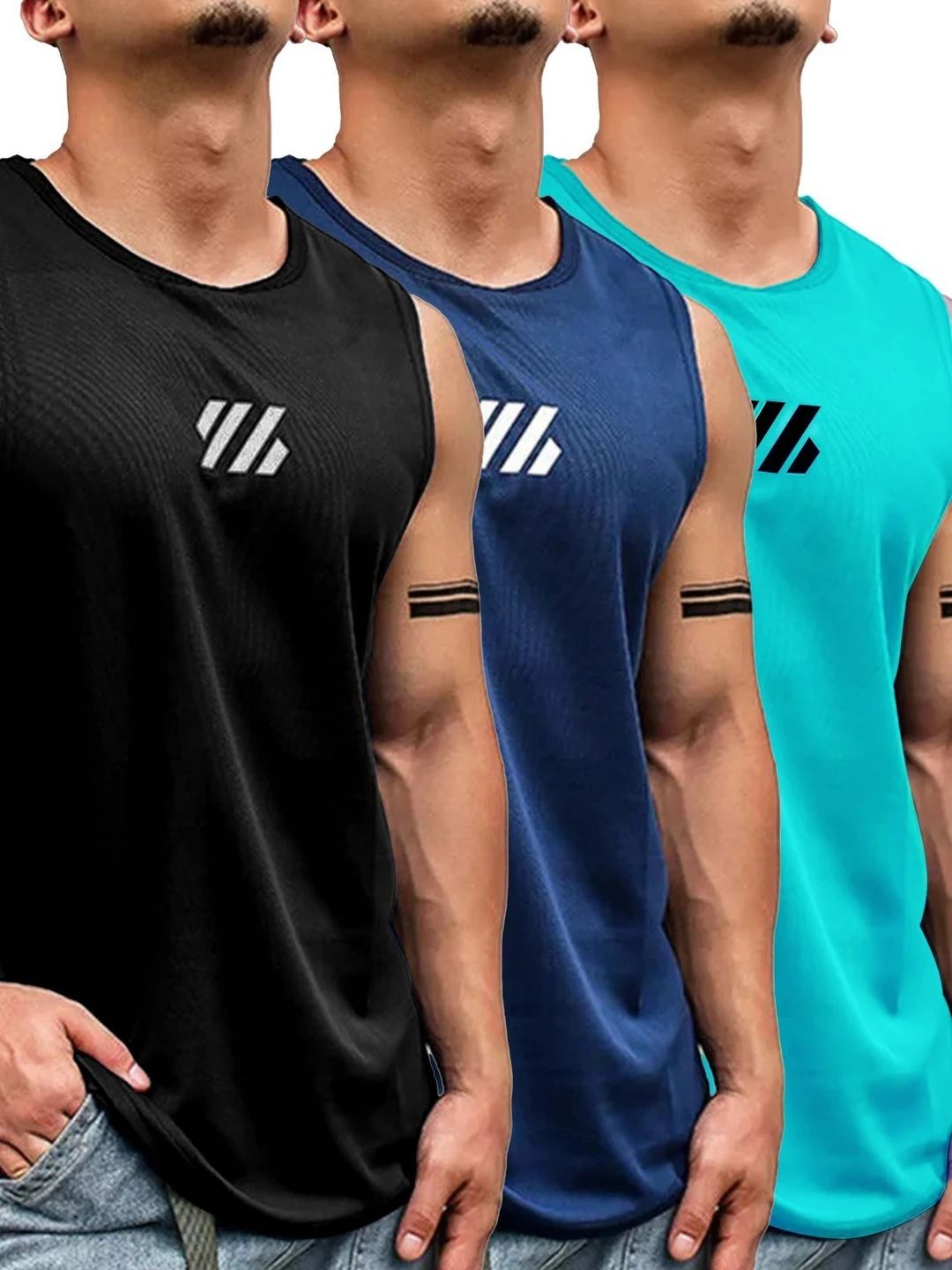 Pack of 2 Muscle Fit Workout Sleeveless Vest for Men Men Vest-image-13