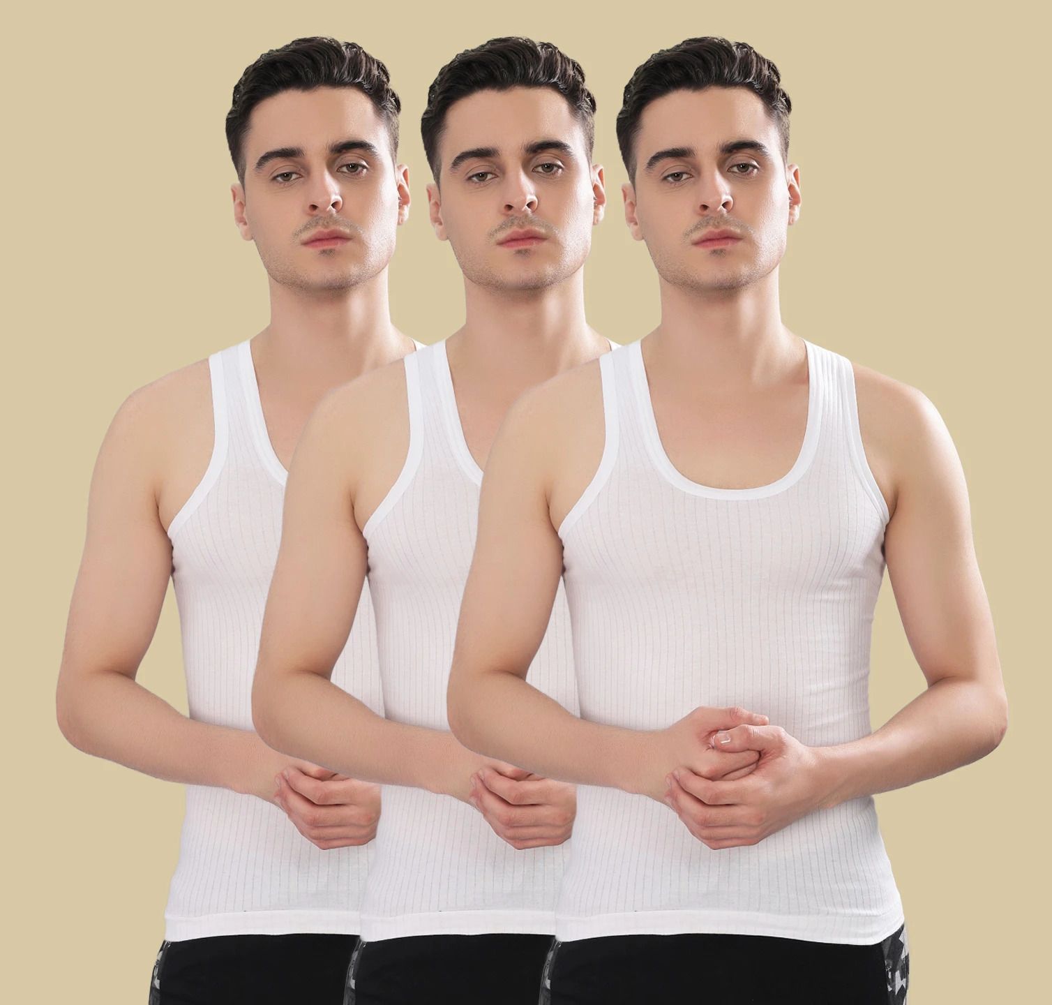 dollar bigboss Pack of 3 Hutch Cotton Men Vest-picture-39
