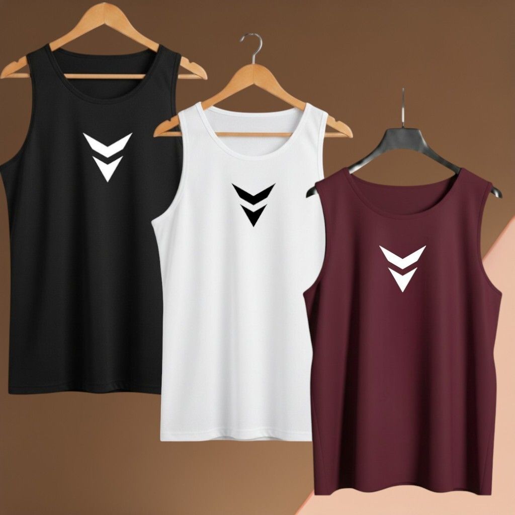 attirea Pack Of 3 Men Gym Polyester Vest Men Vest-picture-2