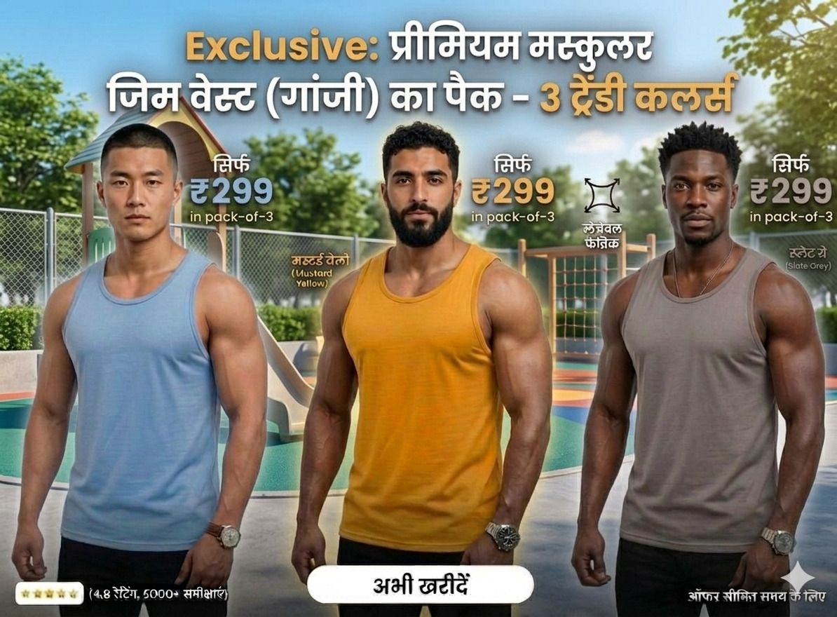 Pack of 3 VEST Men Vest-image-0