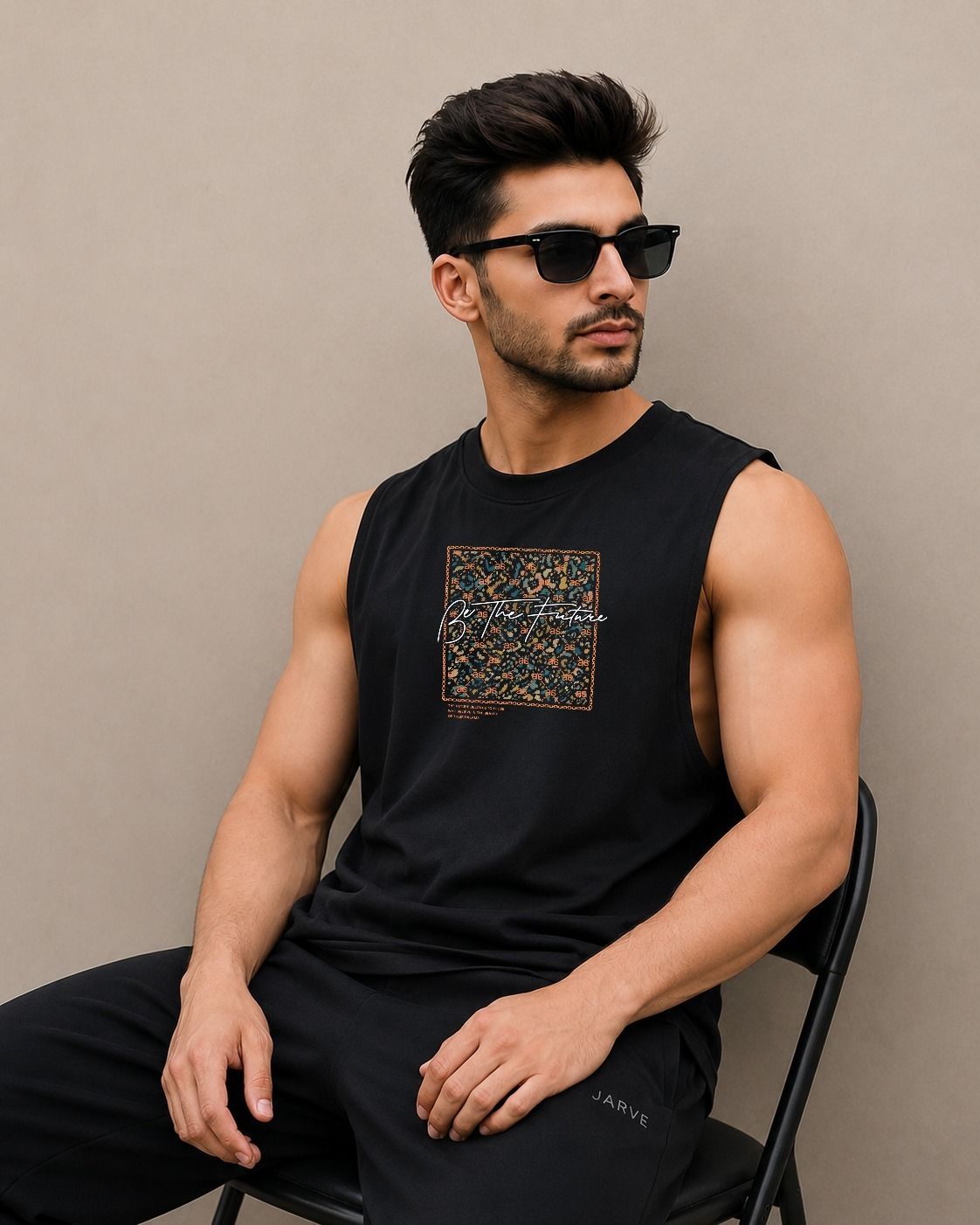 Men's Printed Comfort Fit Sleeveless Gym Vest Men Vest-image-13