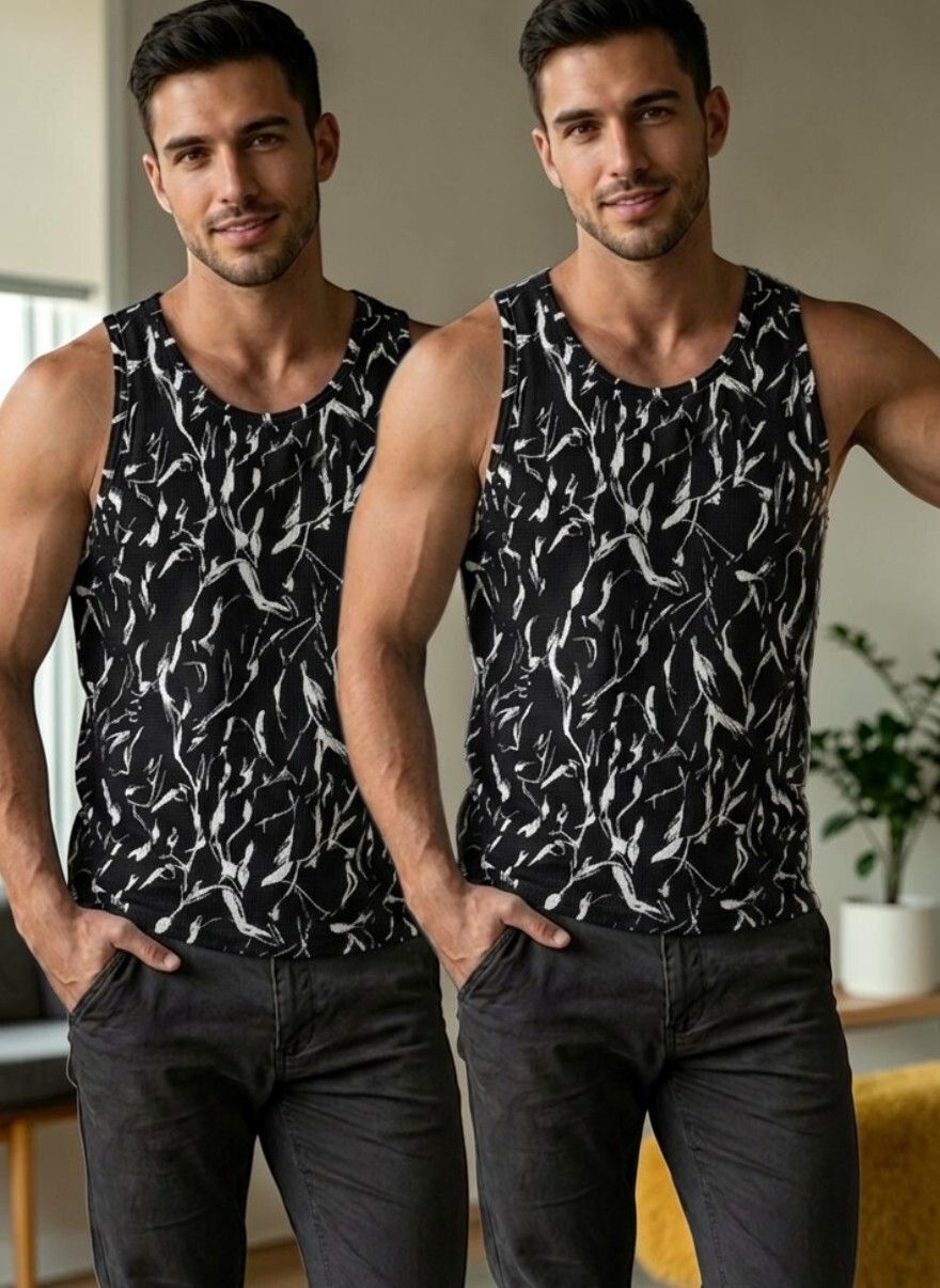 moddrem Bubble PolyCotton Fabric Sando Men Vest Men Vest-picture-1