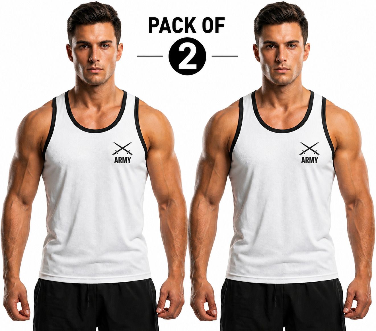 ts infinity sports Pack of 2 ARMY PRINT VEST Men Vest-picture-38