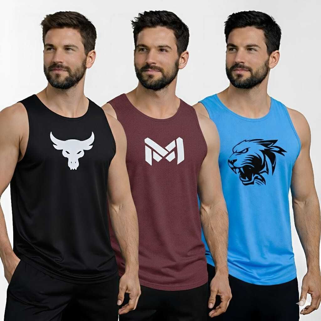 gymwear Pack of 3 Men Vest-picture-28