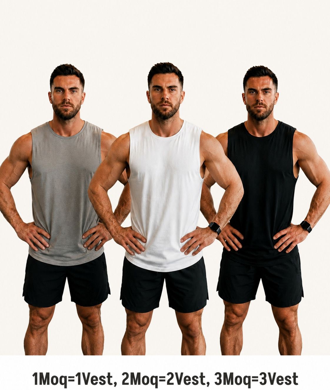 unkwn Pack of 3 Plain Men Vest-picture-1