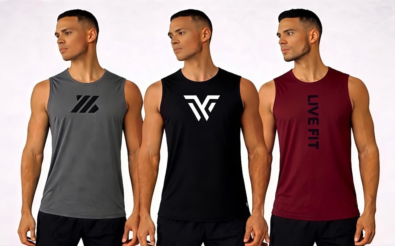 gymwear Pack of 3 Men Vest-picture-24