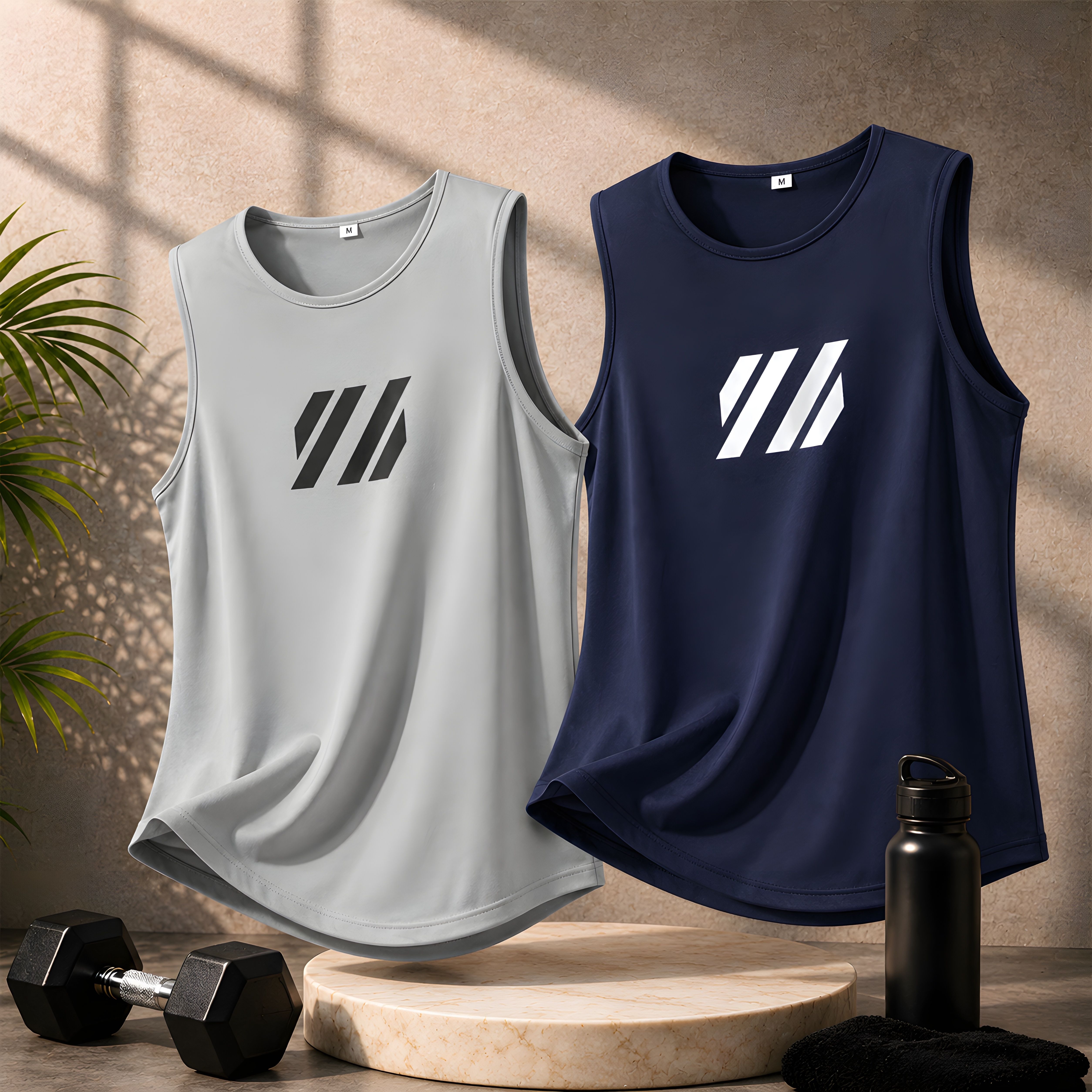Pack of 2 Graphic Printed Polyester Activewear Sports Gym Men Vest-image-40