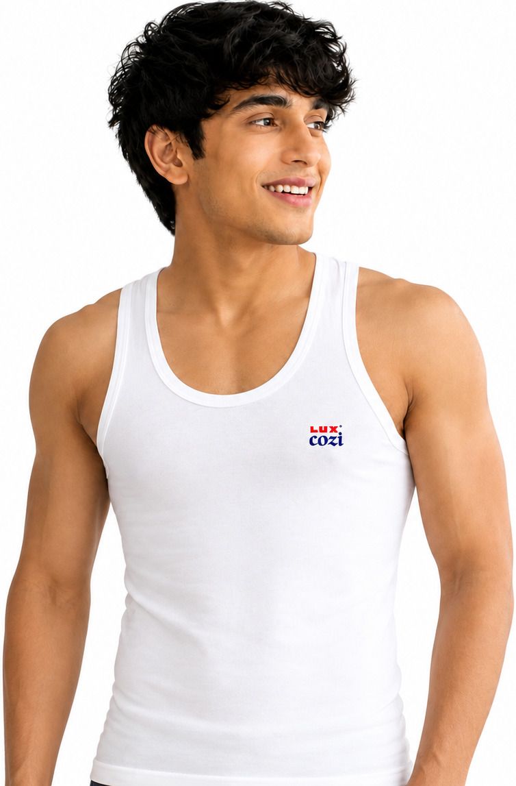 lux cozi Pack of 3 Men's Super Combed Cotton Regular Fit Sleeveless Vests (Pack of 3) Men Vest-picture-12