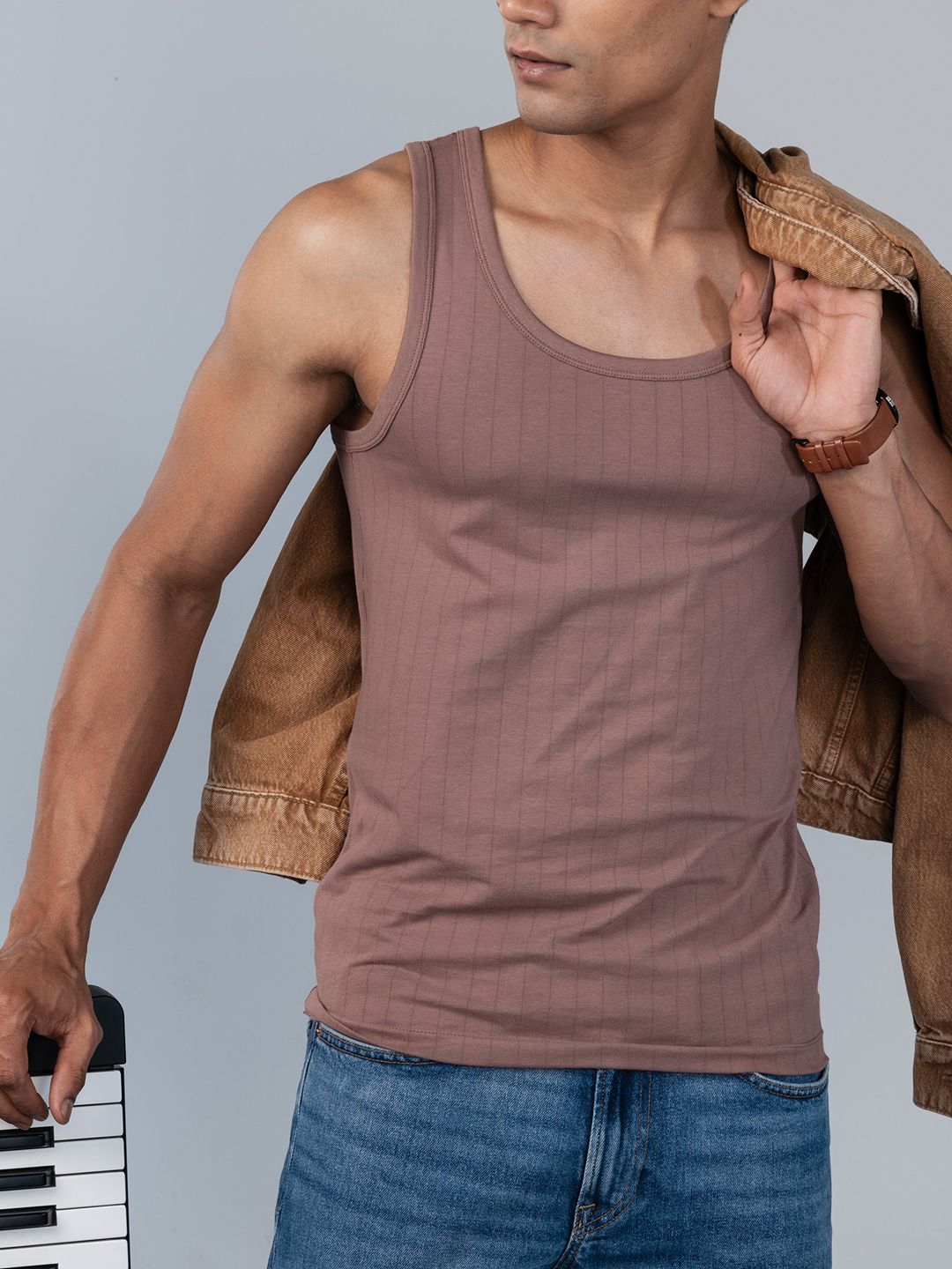 damensch Cotton Blend Shape Retaining Ribbed Men Vest-picture-15