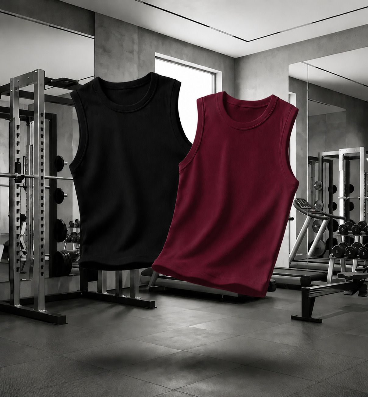 Pack of 2 Moldify Pack Of 2 Polyester round neck sleeveless Solid Multicolor Sando Men Vest-picture-23