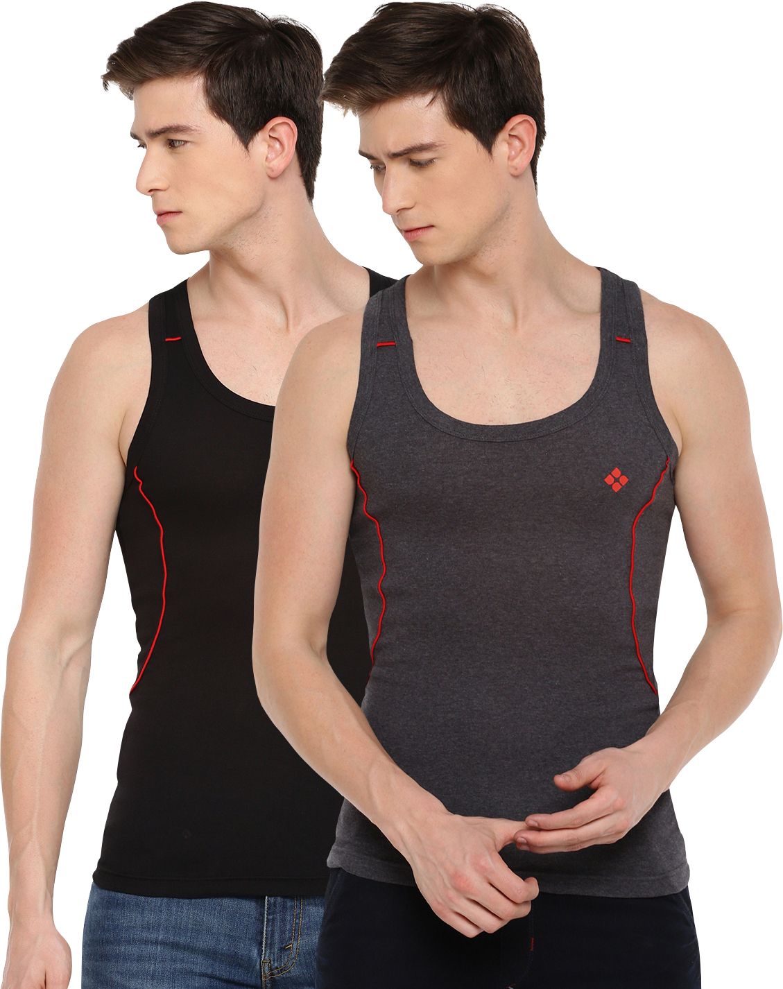 Pack of 2 Cotton Racerback Styled Gym Men Vest