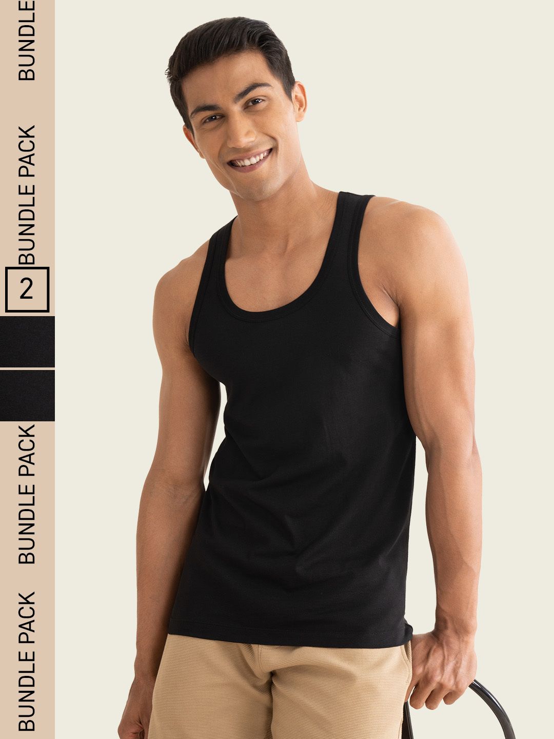 damensch Pack of 2 Cotton Anti-Bacterial Round Neck Men Vest-picture-15