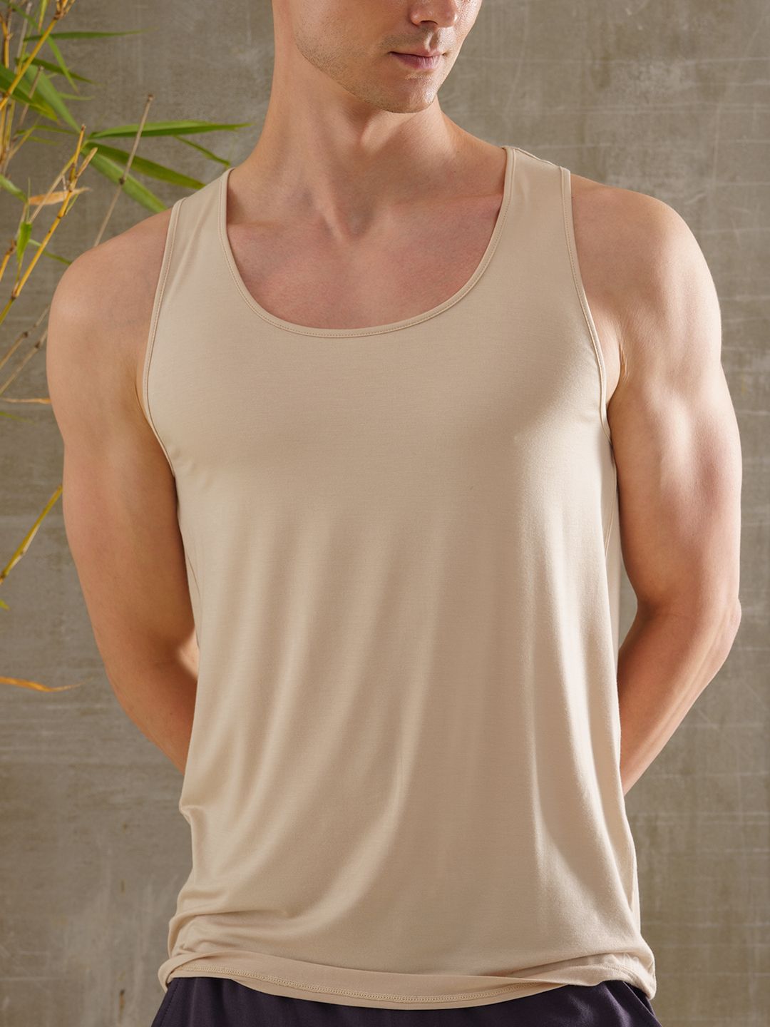 damensch Neo-Skin Bamboo Stretch Beige Men Vest-picture-10