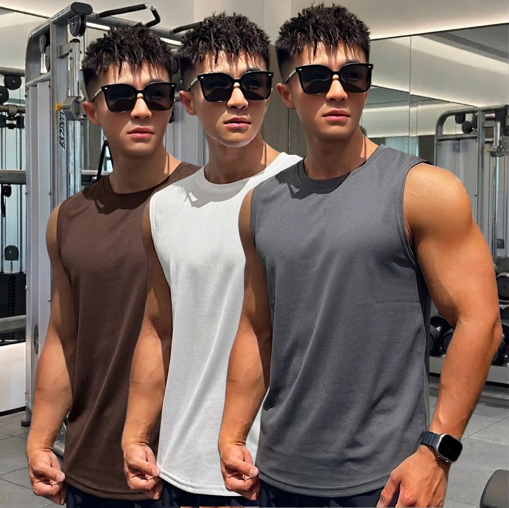 moddrem Pack of 3 Set of 03 Trendy Casual and Sports Gym Vest For Mens Men Vest-picture-33