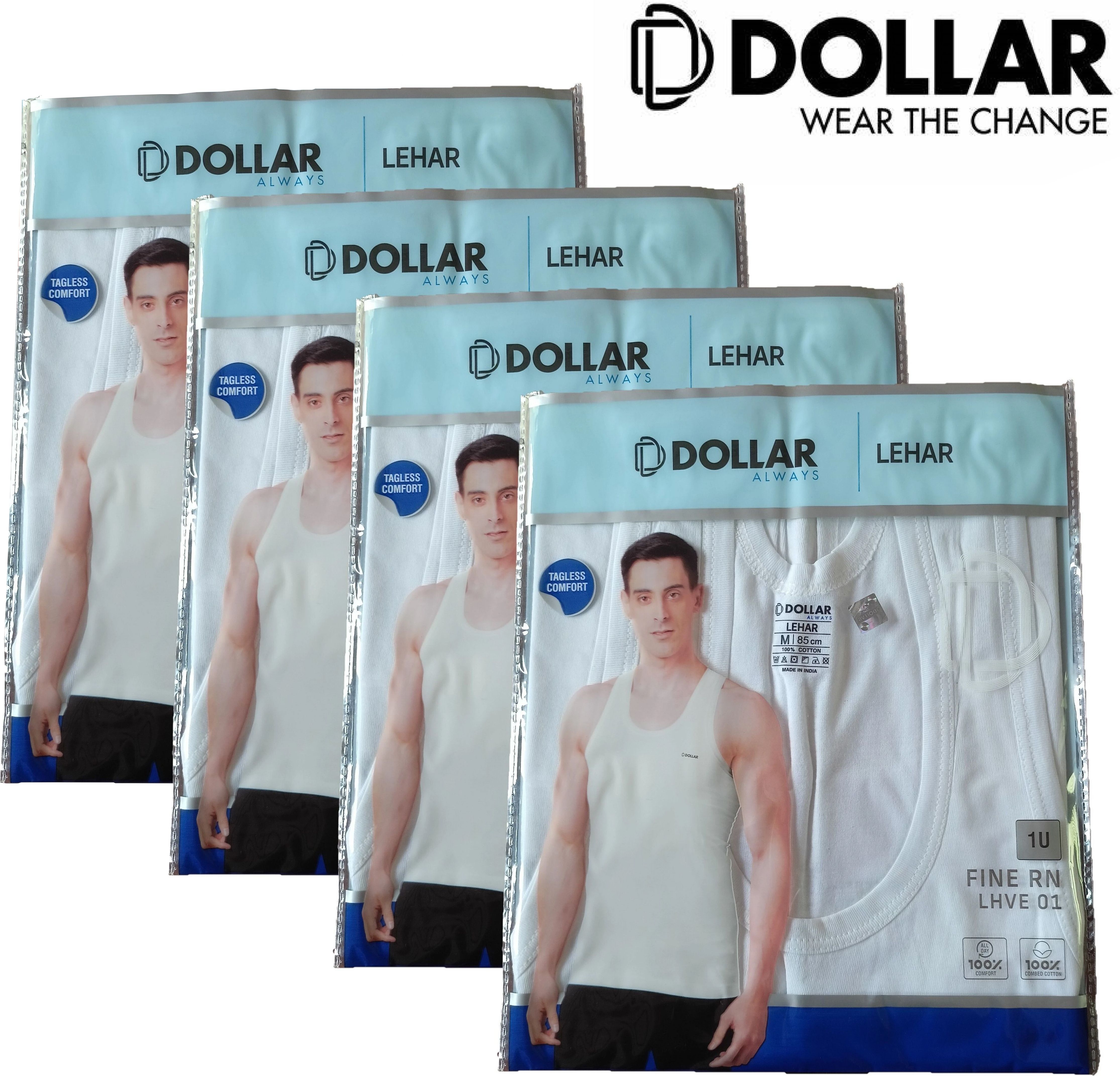 Pack of 4 Men Combed Cotton Round Neck Vest -Pack of 4- White Men Vest-image-1