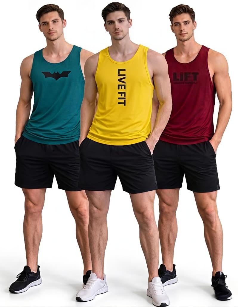 gymwear Pack of 3 Men Vest-picture-45
