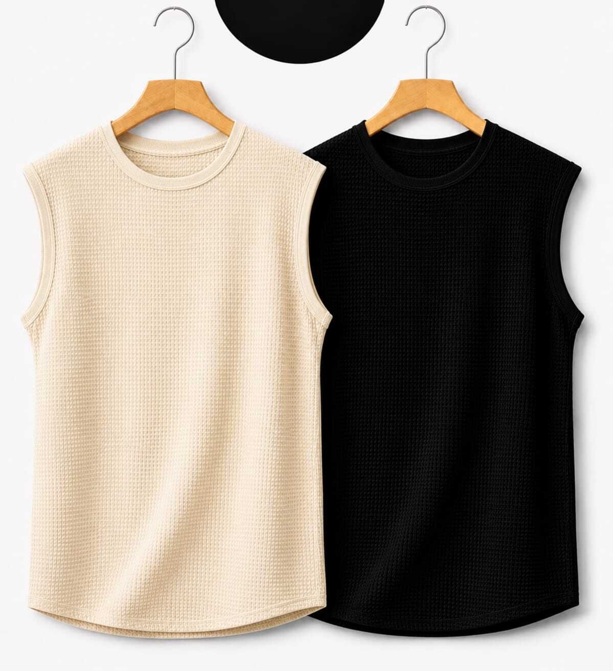shyam fashion Pack of 2 Casual Textured Muscle Summer Men Vest-picture-13