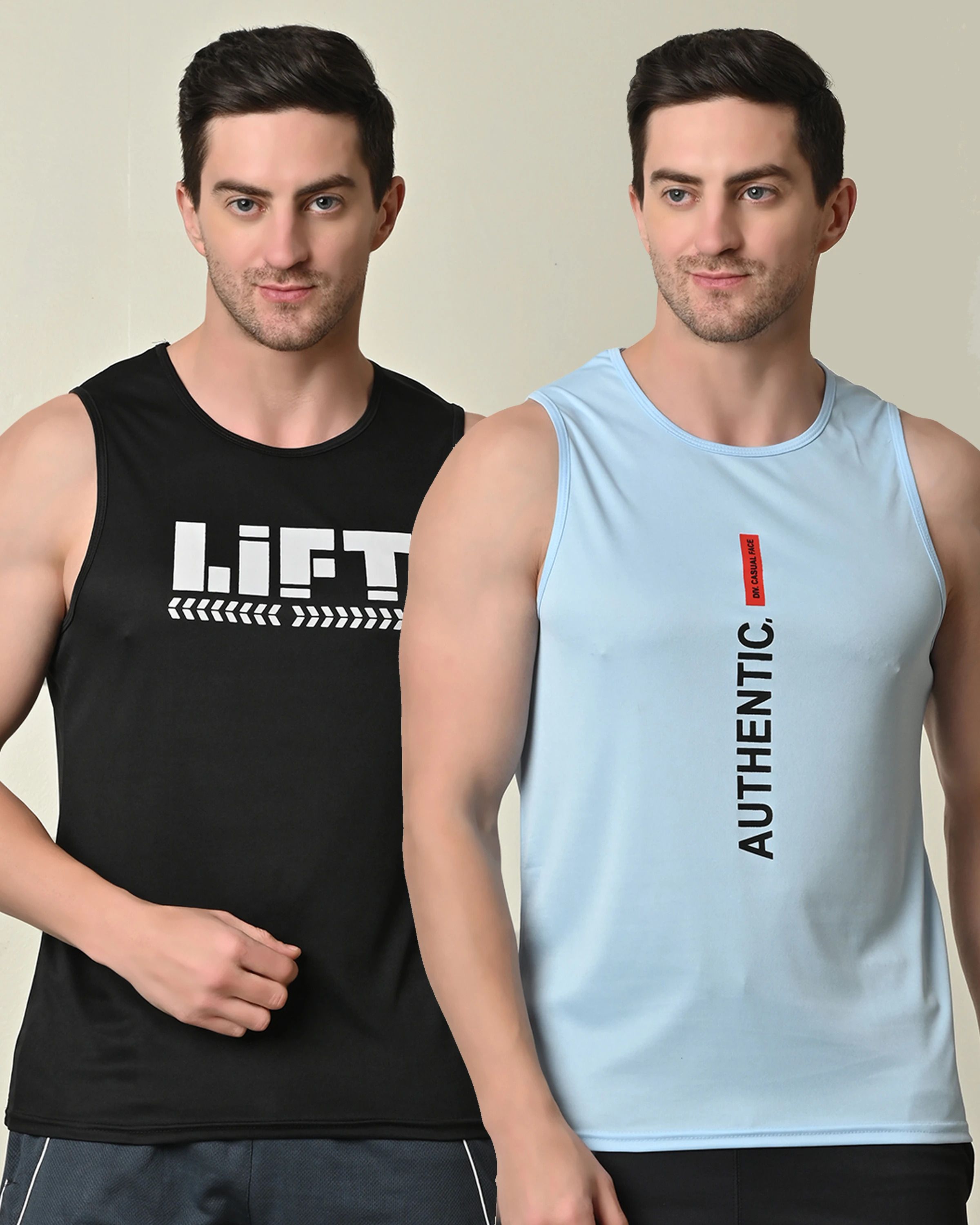 Pack of 2 New Style Men's Cotton Blend Fabric Printed Vest Men Vest-image-1