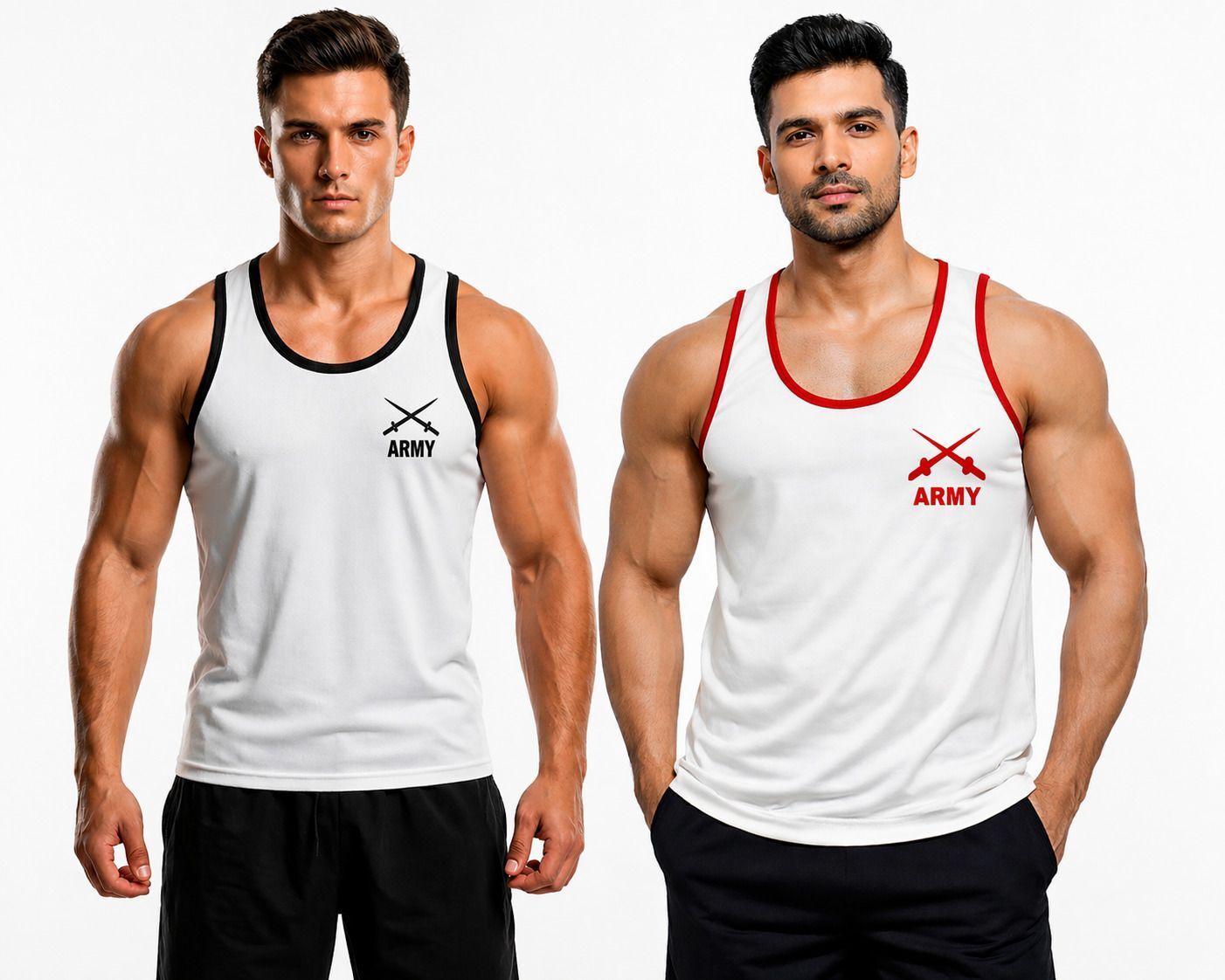 ts infinity sports Pack of 2 Men's 100% Cotton Sleeveless Vest Pack of 2 Men Reversible Vest-picture-13