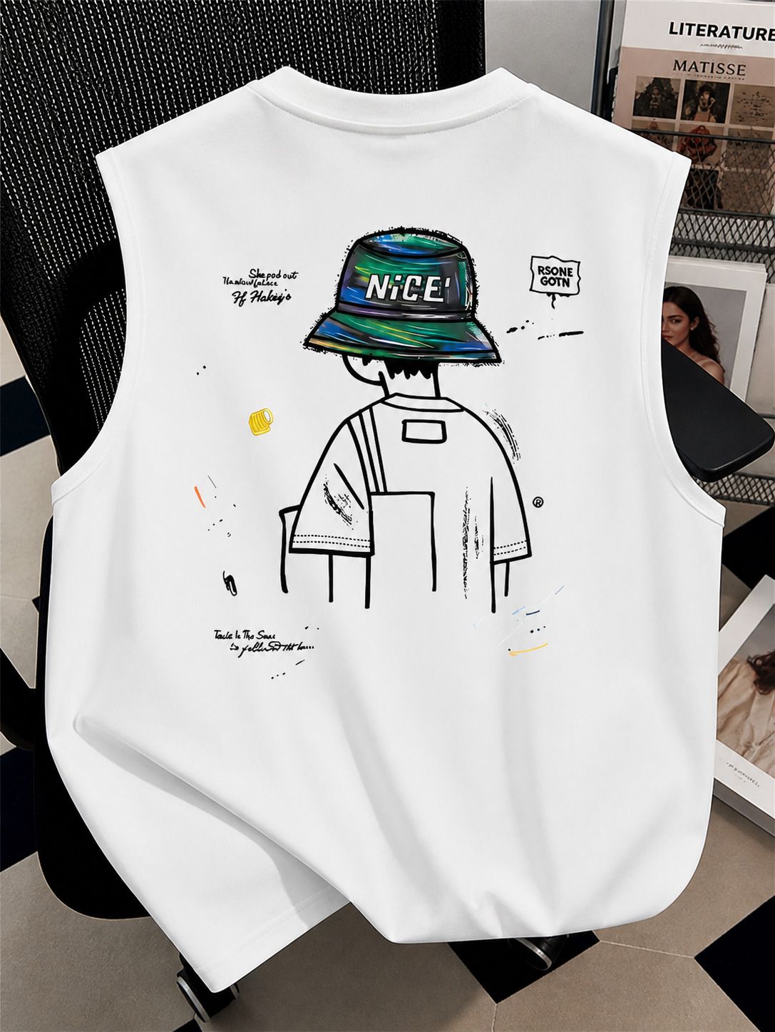 t-hustler Men's Cotton Gym Vest | Printed Sleeveless Tank Top | Regular Fit Men Vest-picture-34