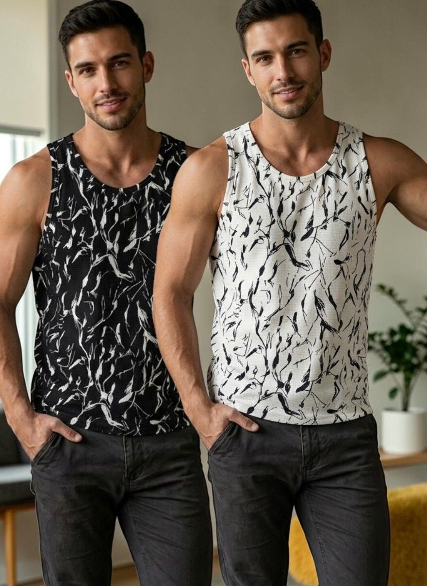 moddrem Adixus Bubble PolyCotton Fabric Sando Men Vest Men Vest-picture-0