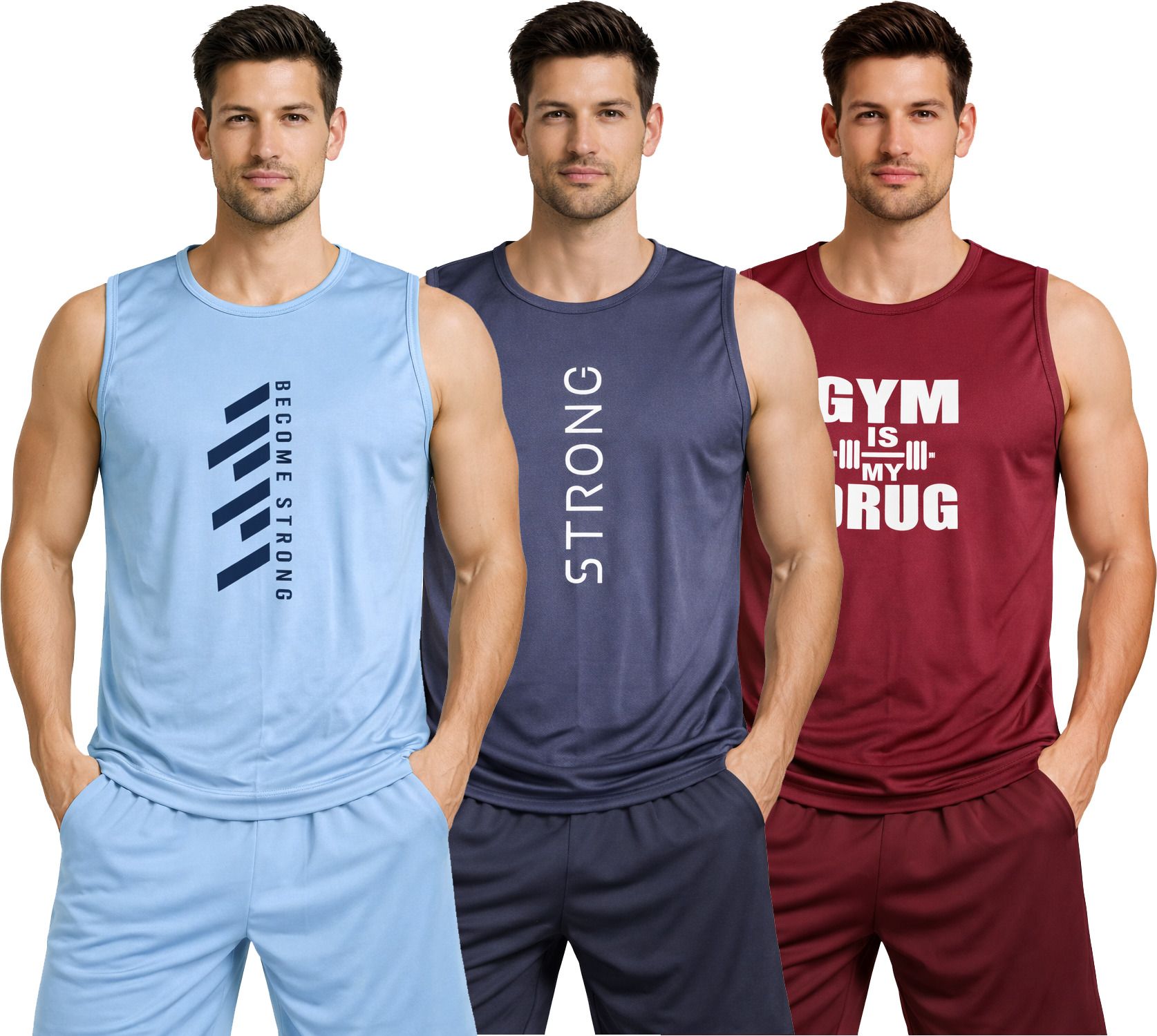 hype fit Pack of 3 Men Vest-picture-32
