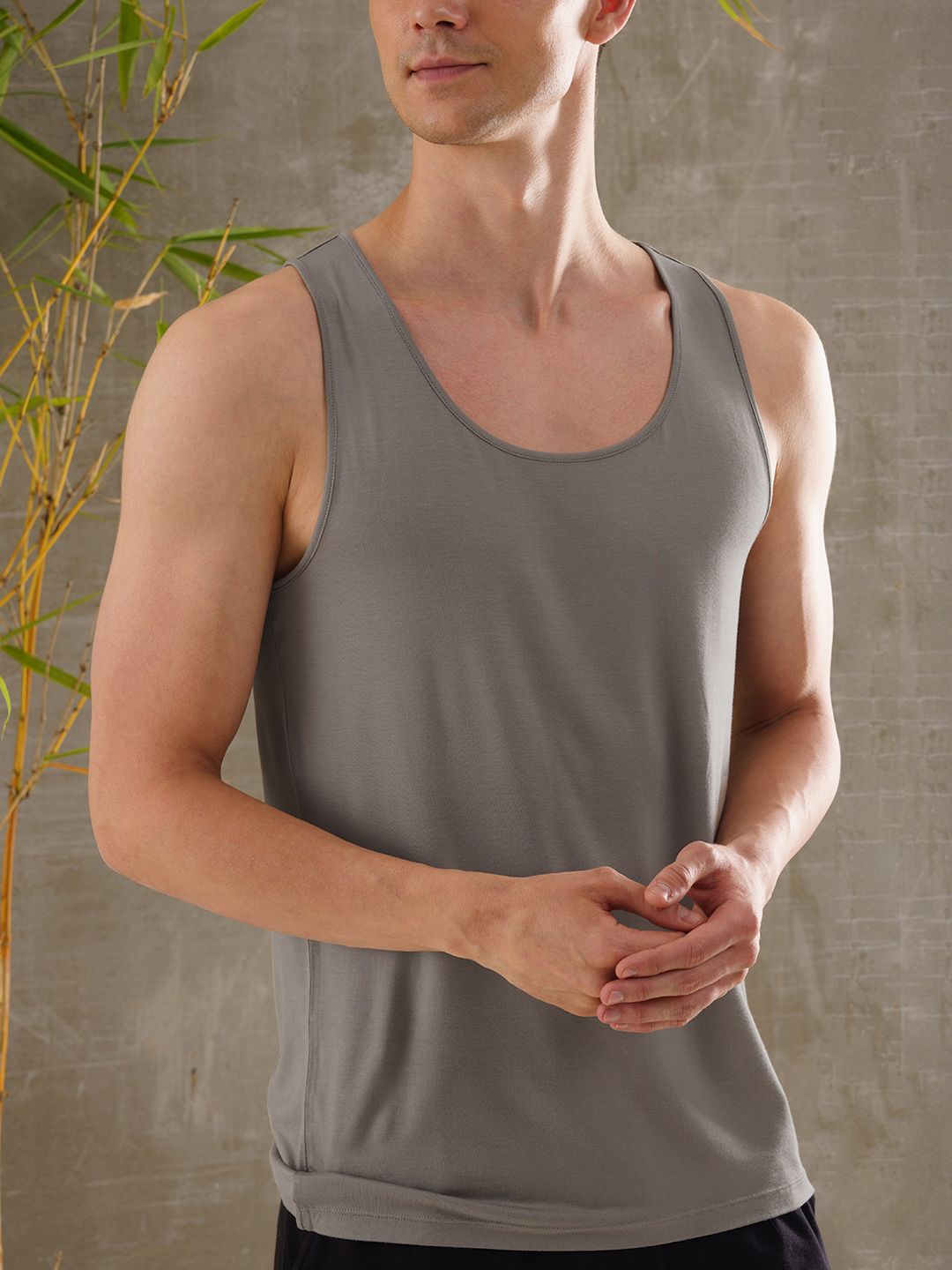damensch Neo-Skin Bamboo Stretch Grey Men Vest-picture-30