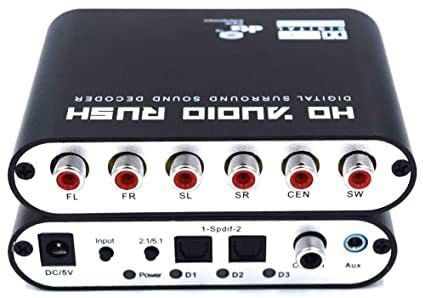VOOCME HD Audio Rush Digital Audio Surround Decoder 5.1 Channel Optical SPDIF/Coaxial 0 inch Blu-ray Player